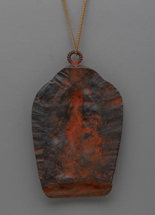 Handcrafted Buddhist Brass Locket with Deity Design | Sacred Jewelry for Spiritual Devotion