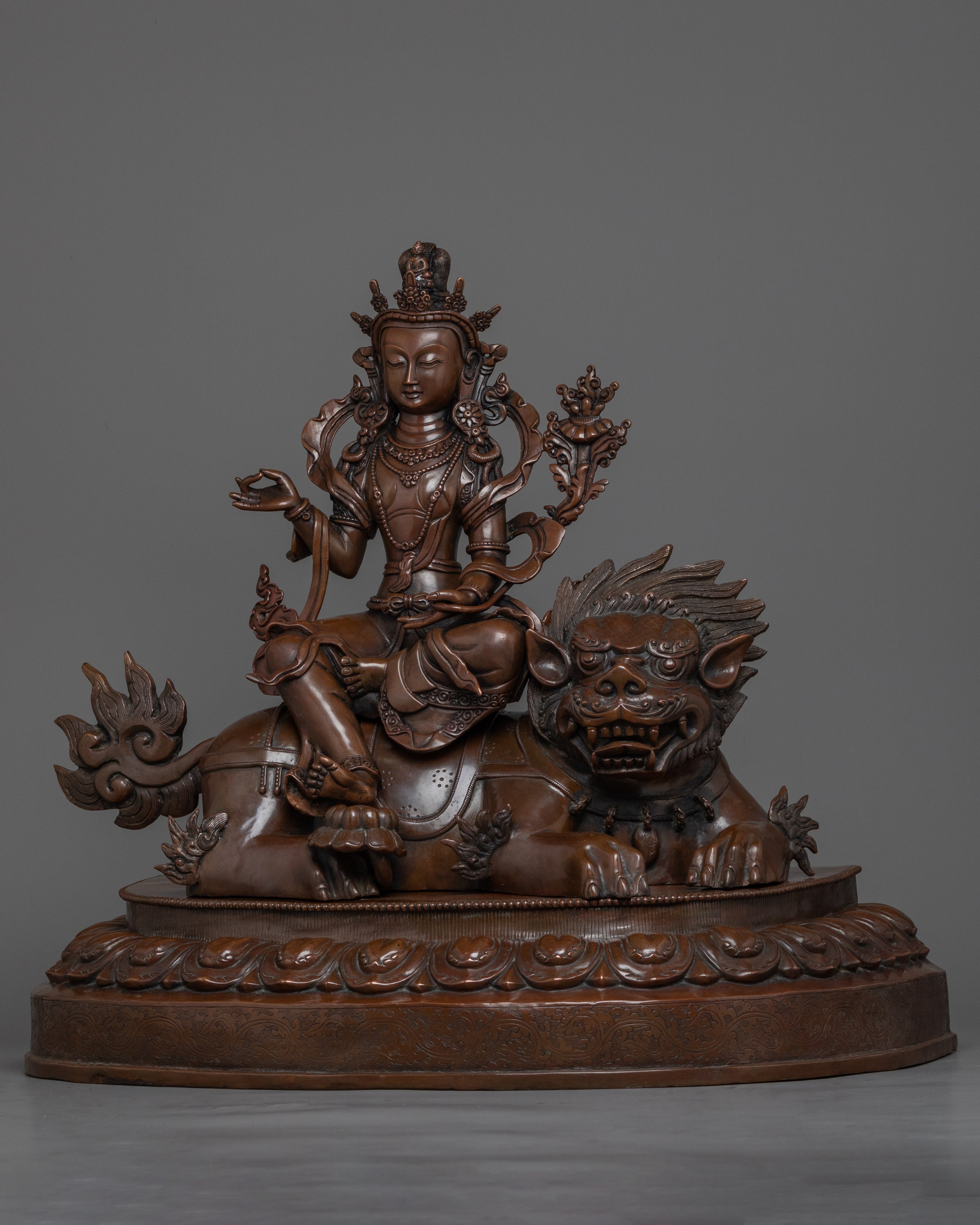 Buddhist line Art Chenrezig Statue | Handmade Fine Artwork of Nepal