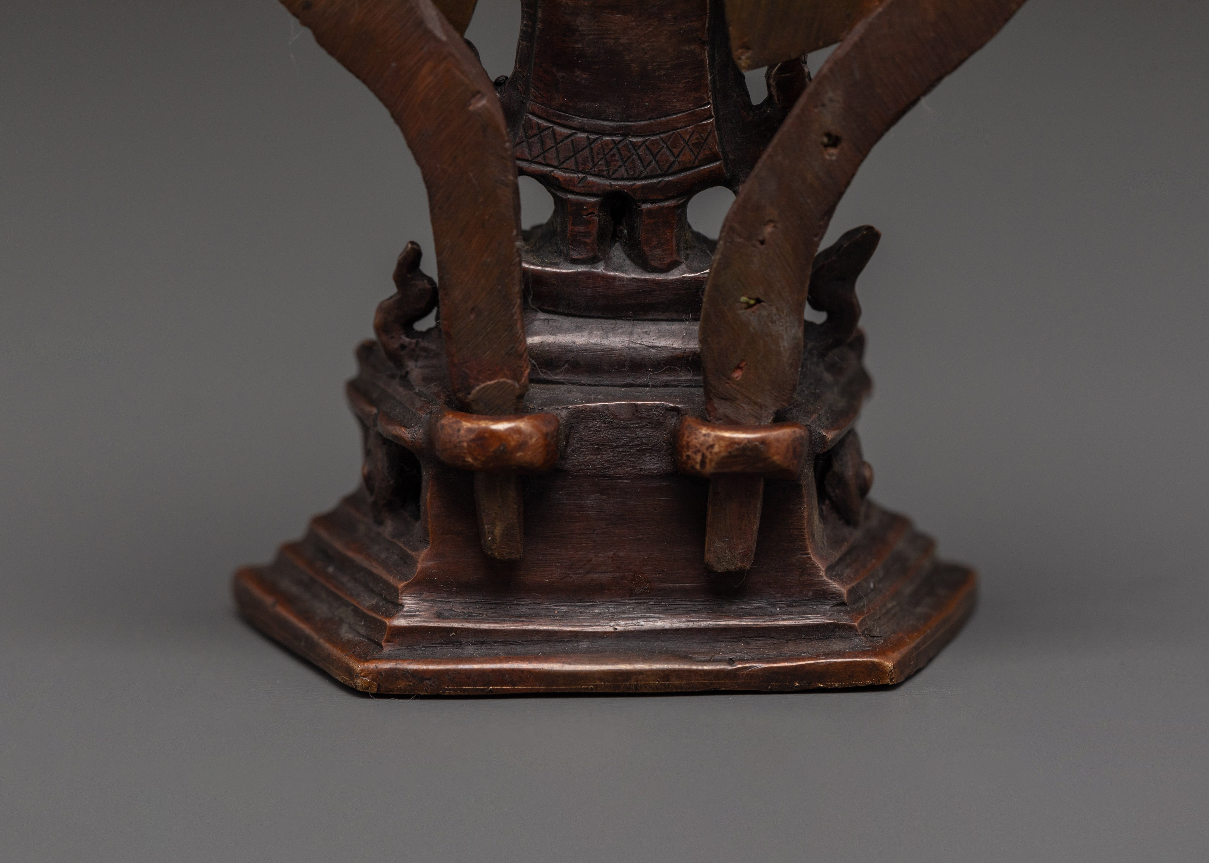 1000 Armed Oxidized Copper Chenrezig Statue | Tibetan Buddhist Compassion Deity