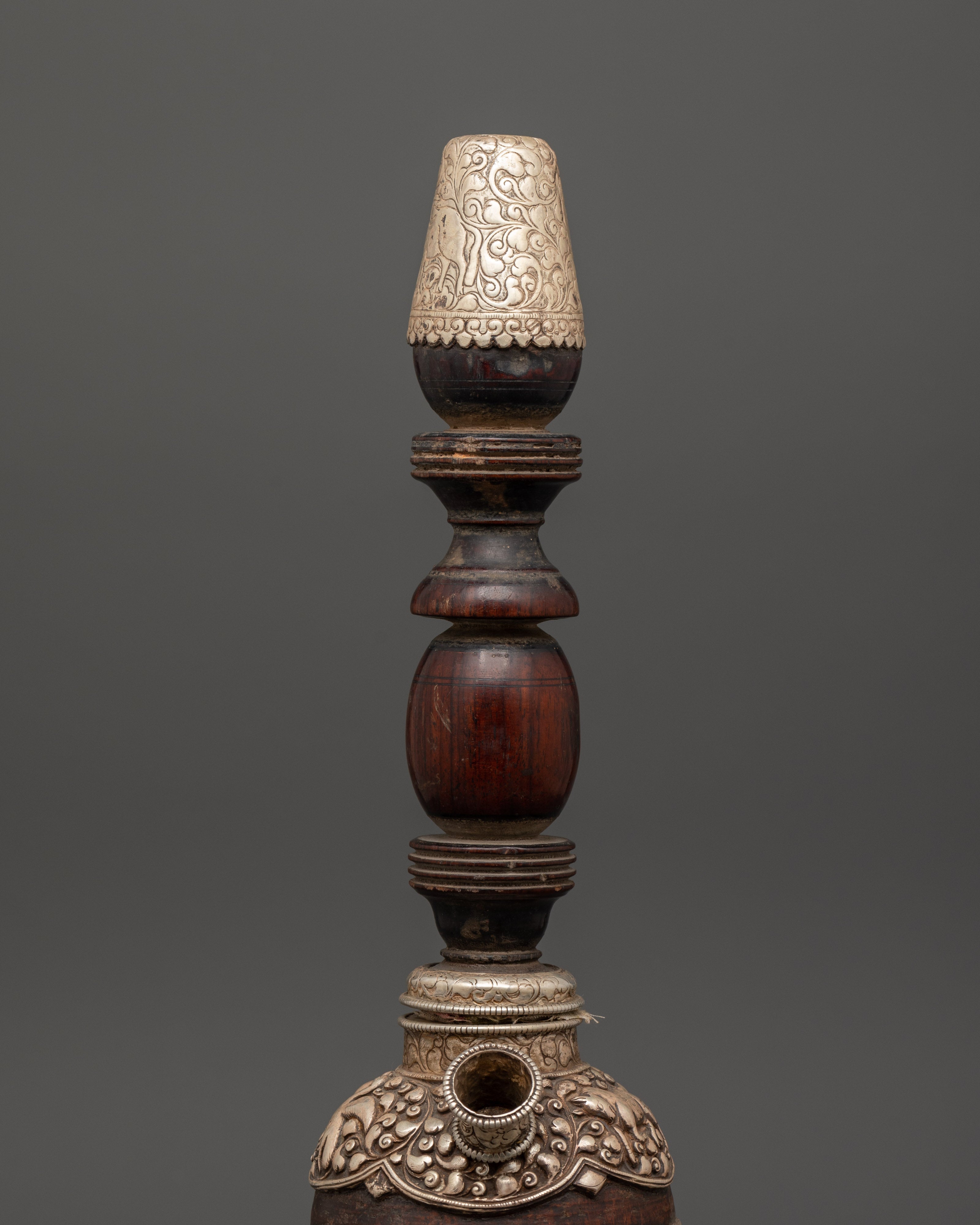 Handcrafted Wooden & Pure Silver Hukka | For Collectors & Traditional Use