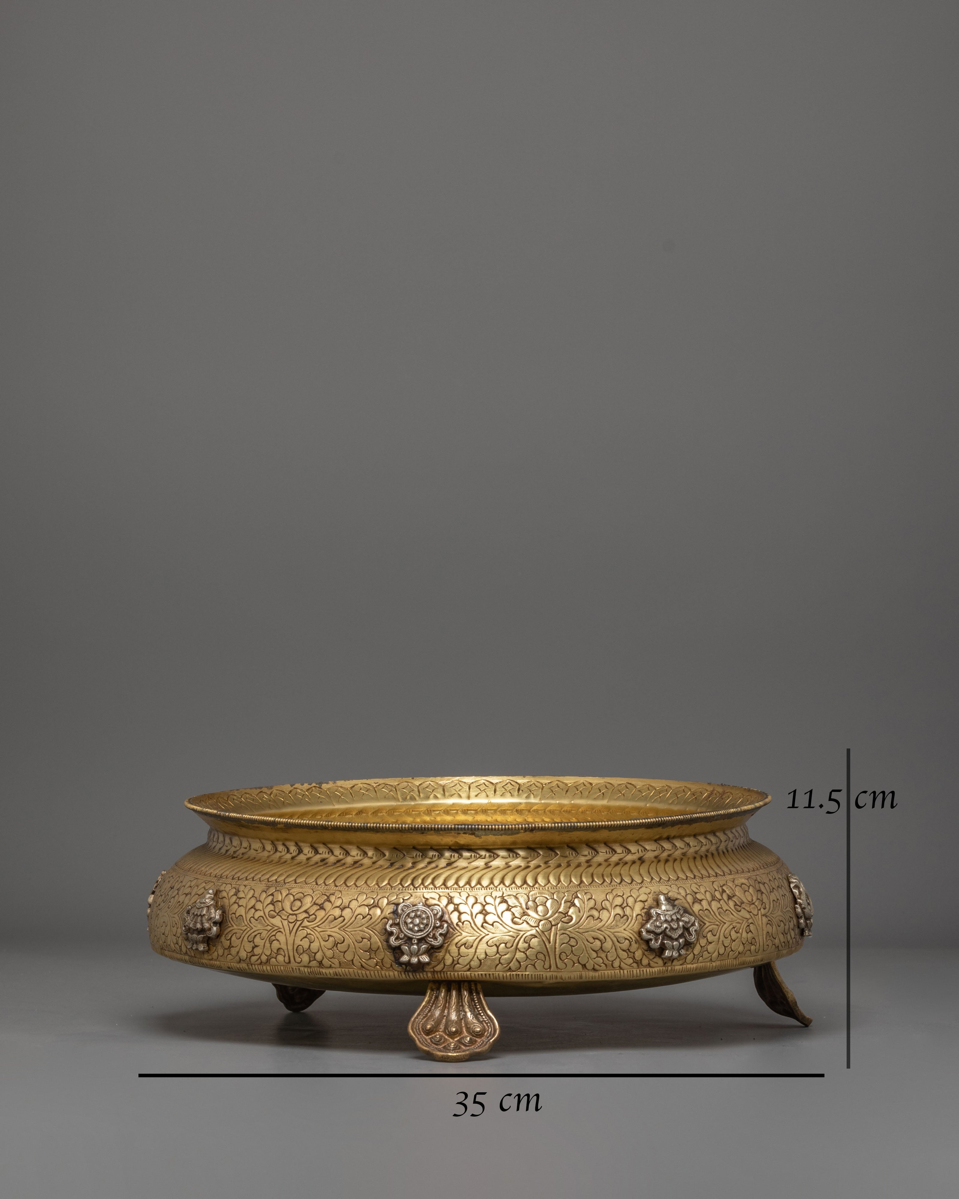 Handcrafted Brass Urli Bowl | Vishva Vajra Sacred Decorative Bowl
