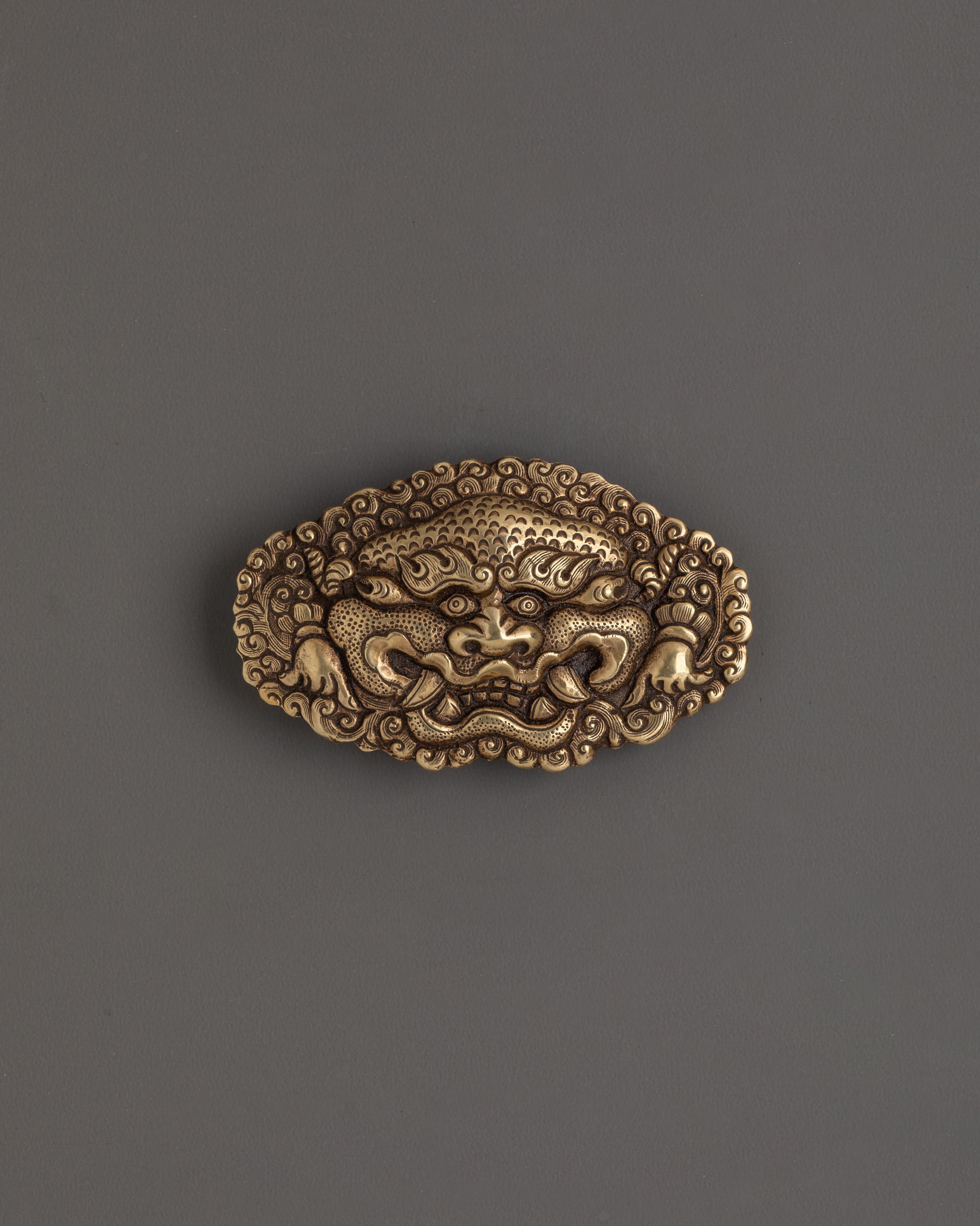 Tibetan Brass Handcrafted Belt Buckle | Traditional Himalayan Design