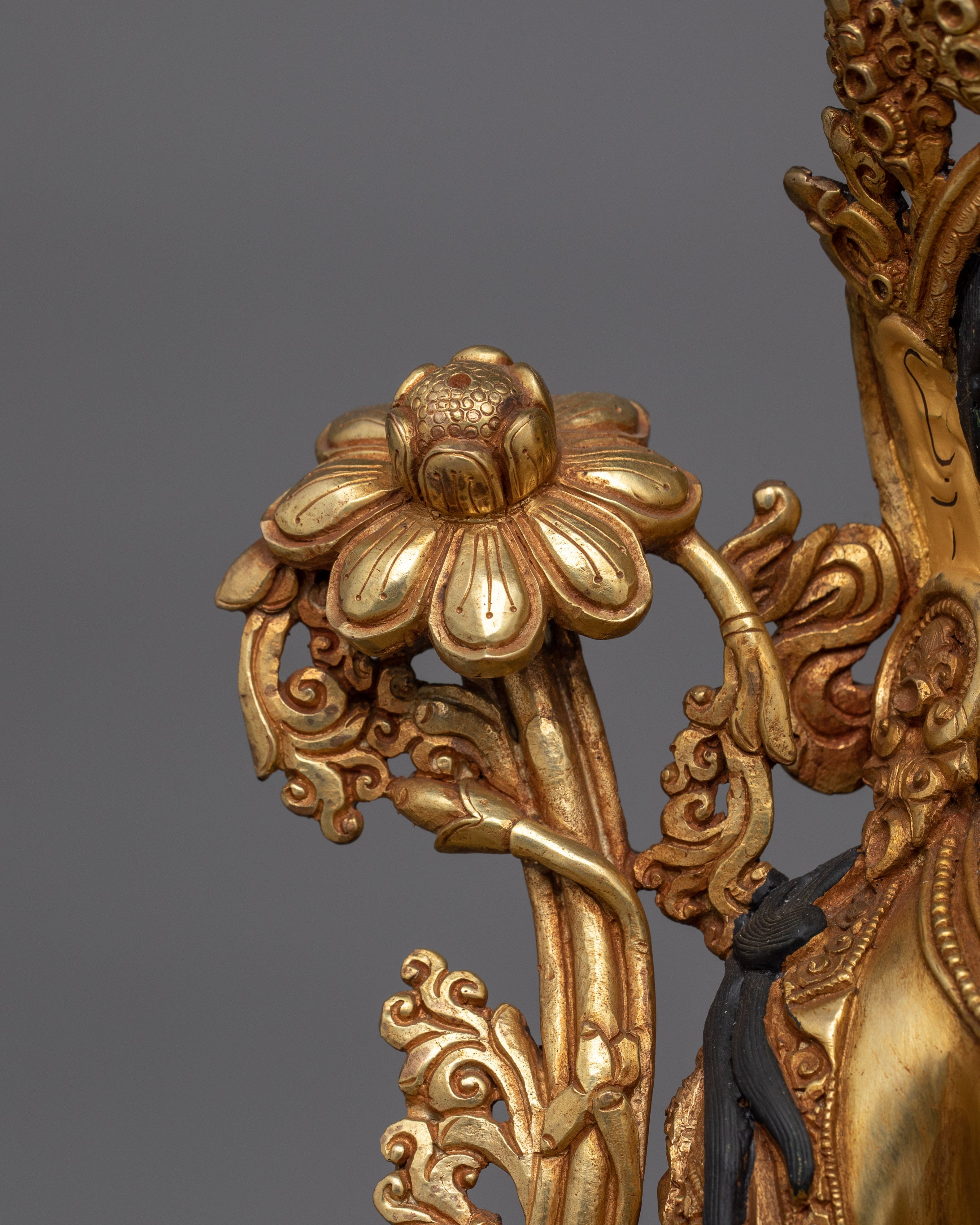 Green Tara Statue in Her Lotus Throne | Divine Feminine Art