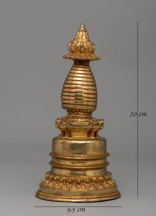 Traditional Buddhist Handmade Kadampa Stupa | Sacred Sculpture for Spiritual Growth and Peace