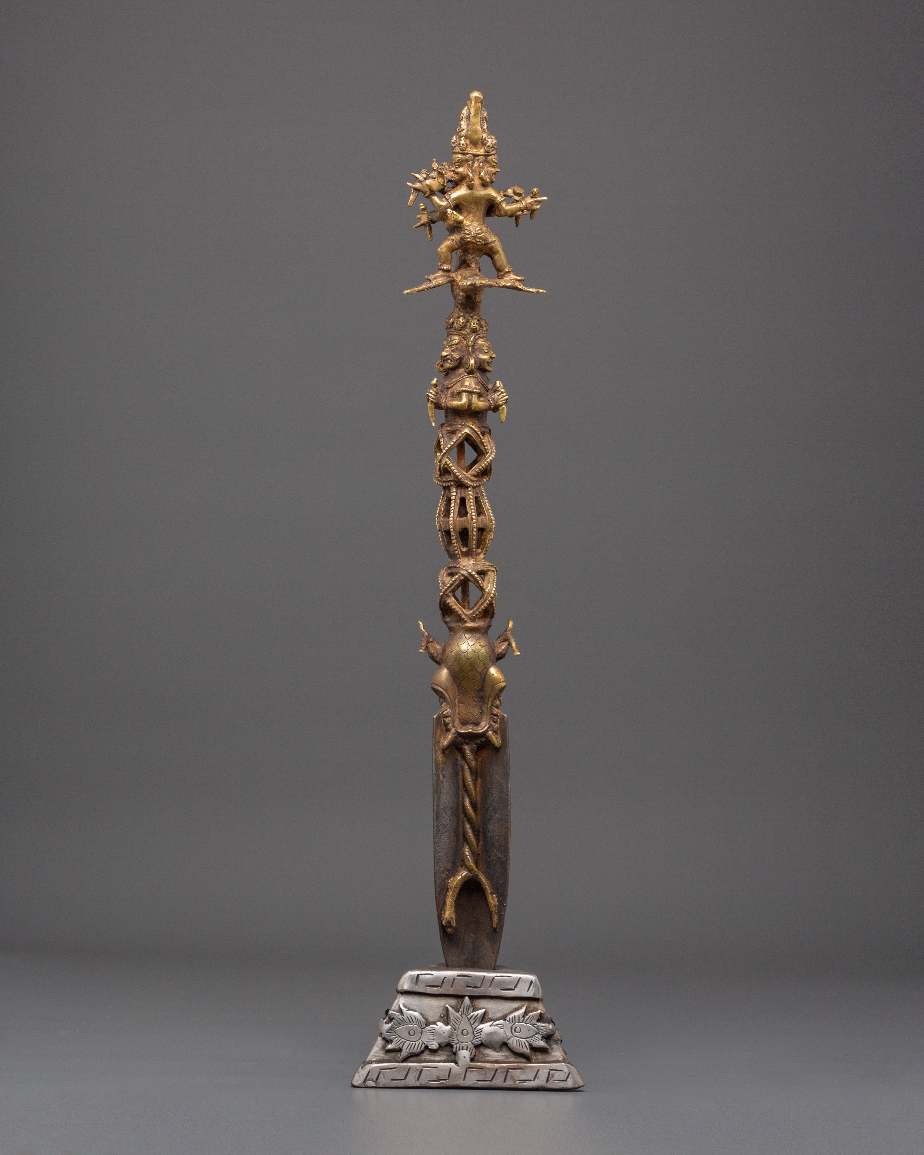 Sacred Buddhist Protective Phurba | Iron & Bronze Ritual Dagger