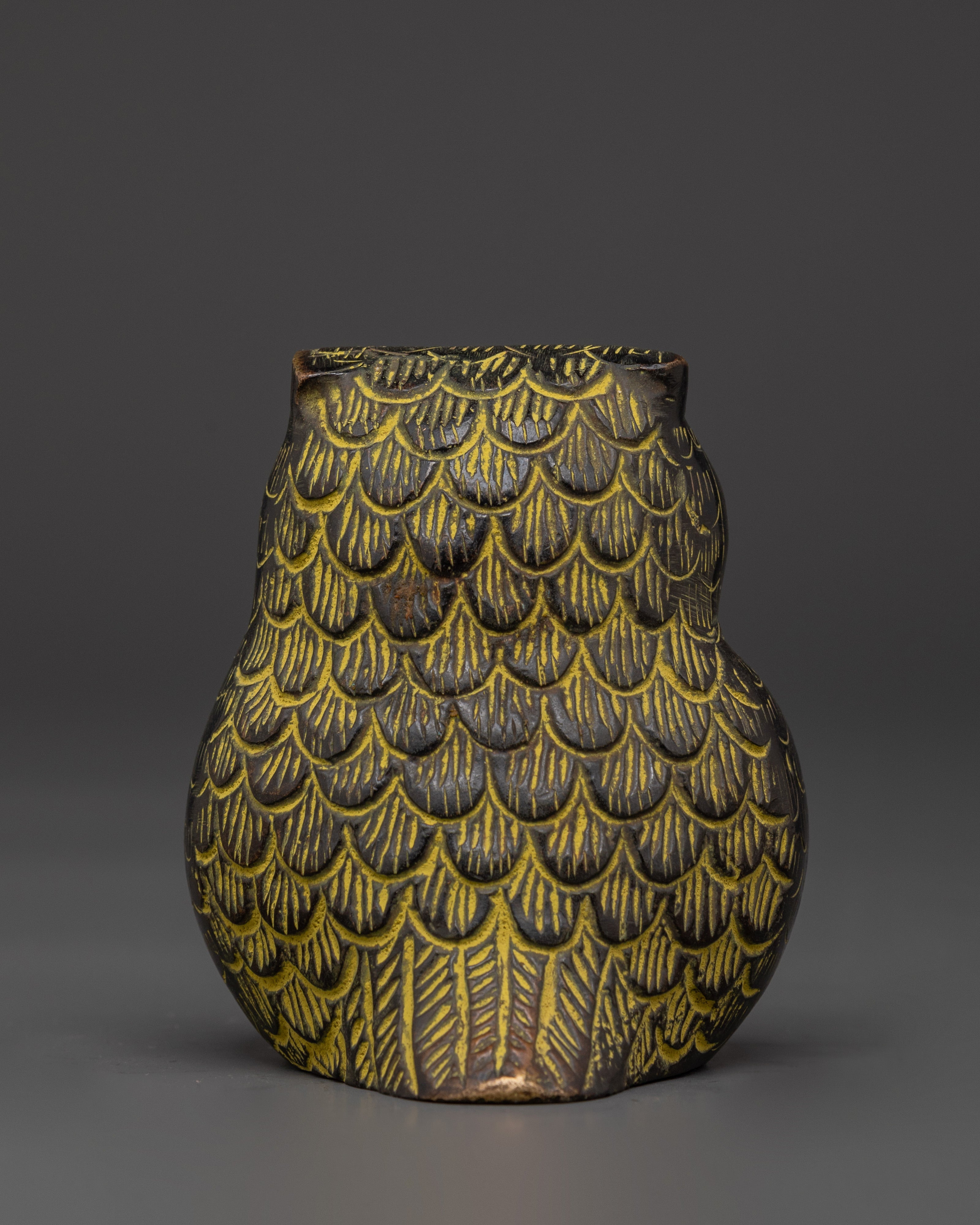 Tibetan Owl Symbol Sculpture | Handcrafted Brass Owl Figurine