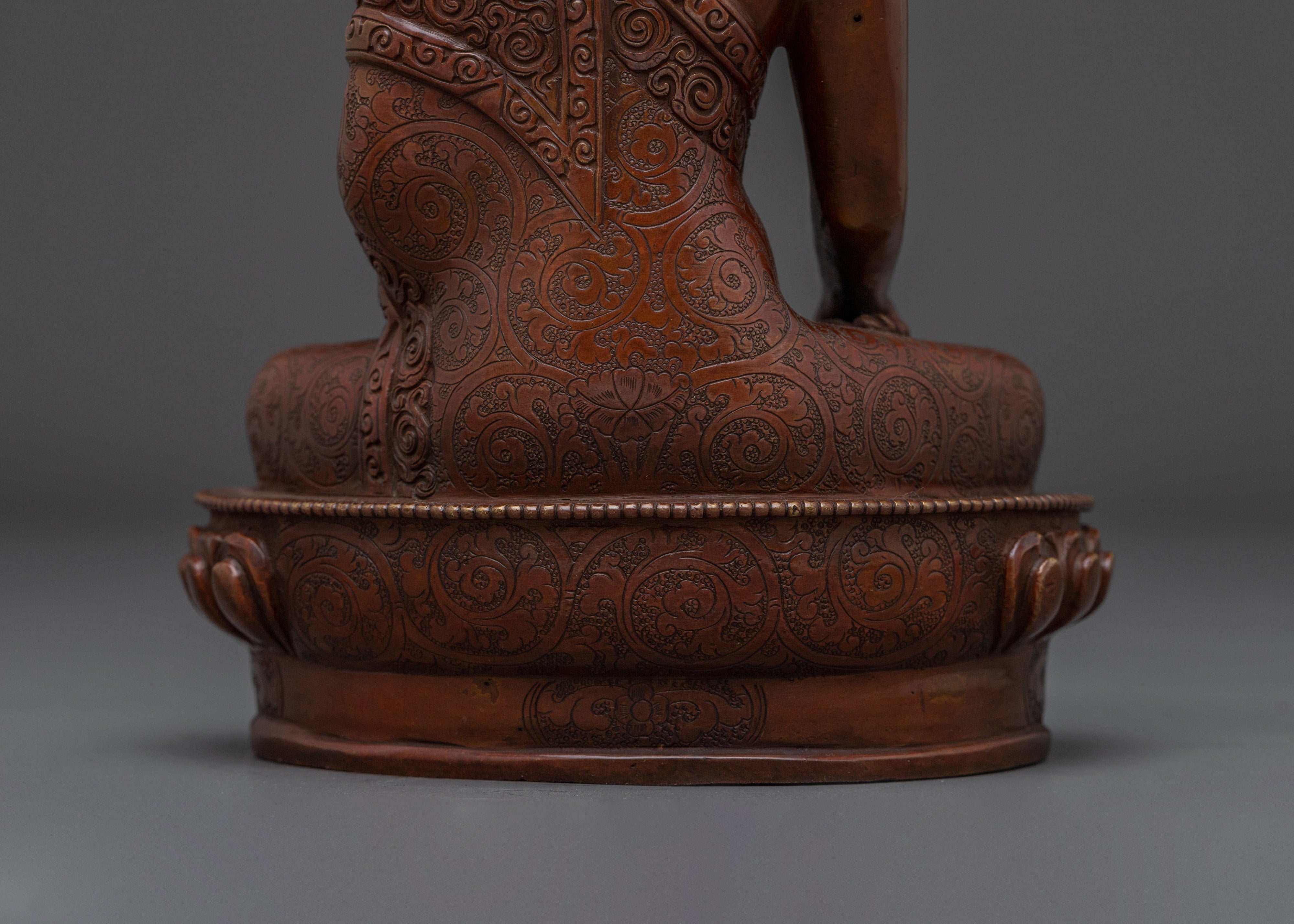 Handcrafted Oxidized Copper Shakyamuni Buddha Statue | Symbol of Peace