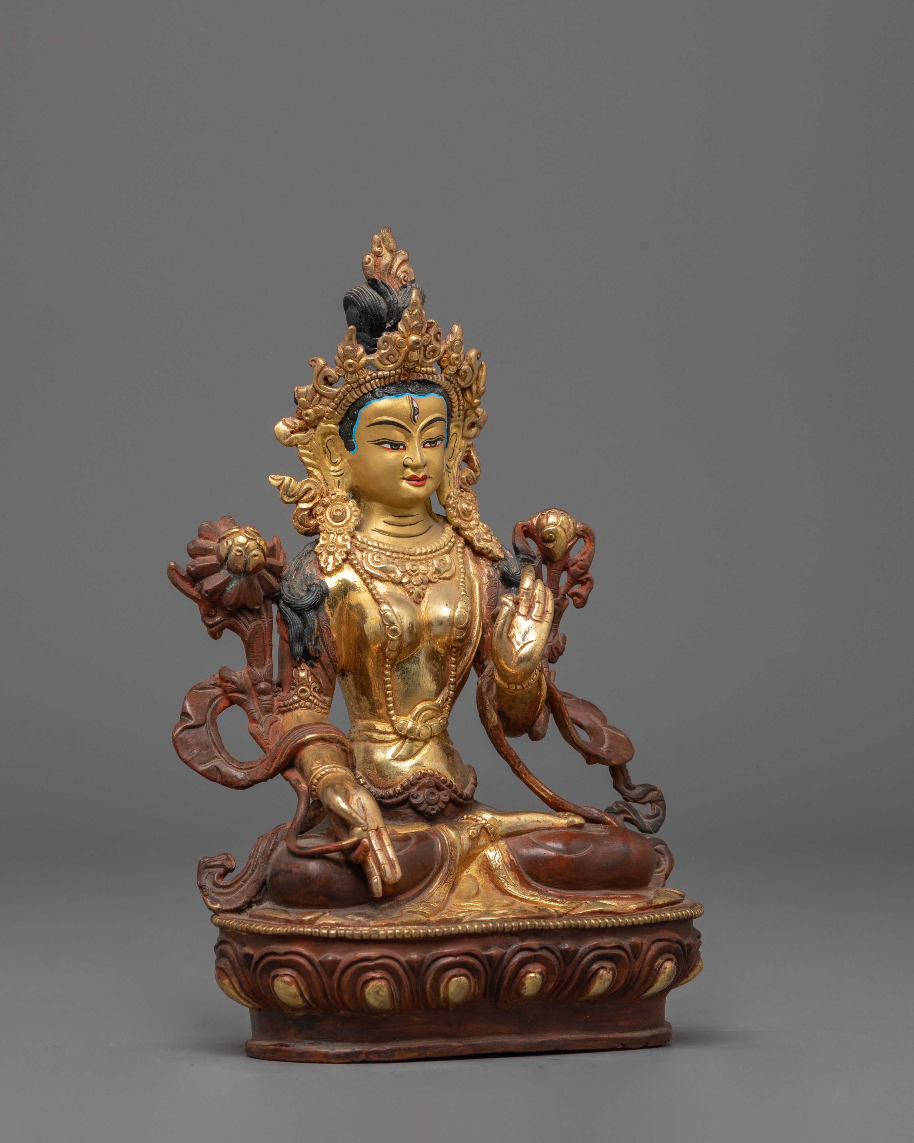 Oxidized Copper White Tara Statue | Buddhist Healing Tara