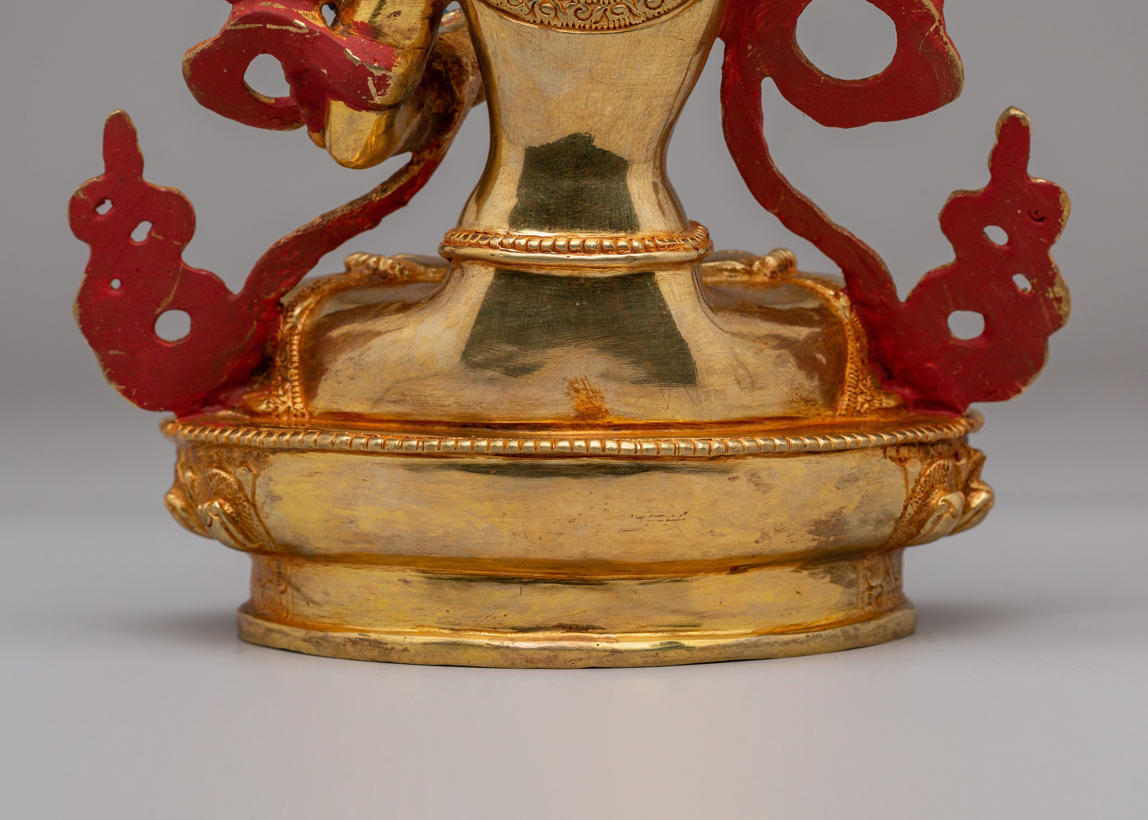 Handmade Wisdom Manjushri Statue | 24K Gold Plated Tibetan Buddhist Sculpture