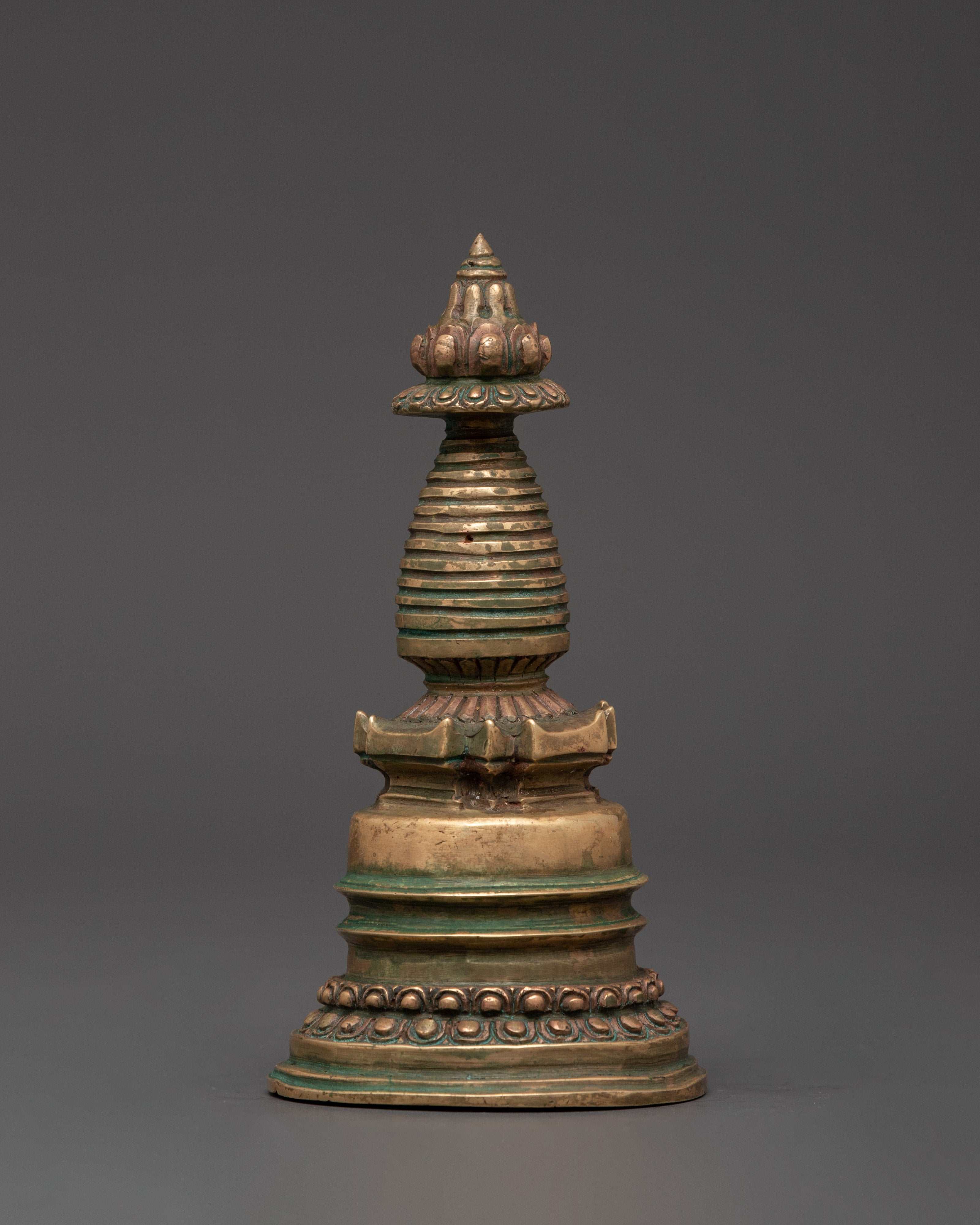 Copper Stupa with Antique Finish | Tibetan Spiritual Decor