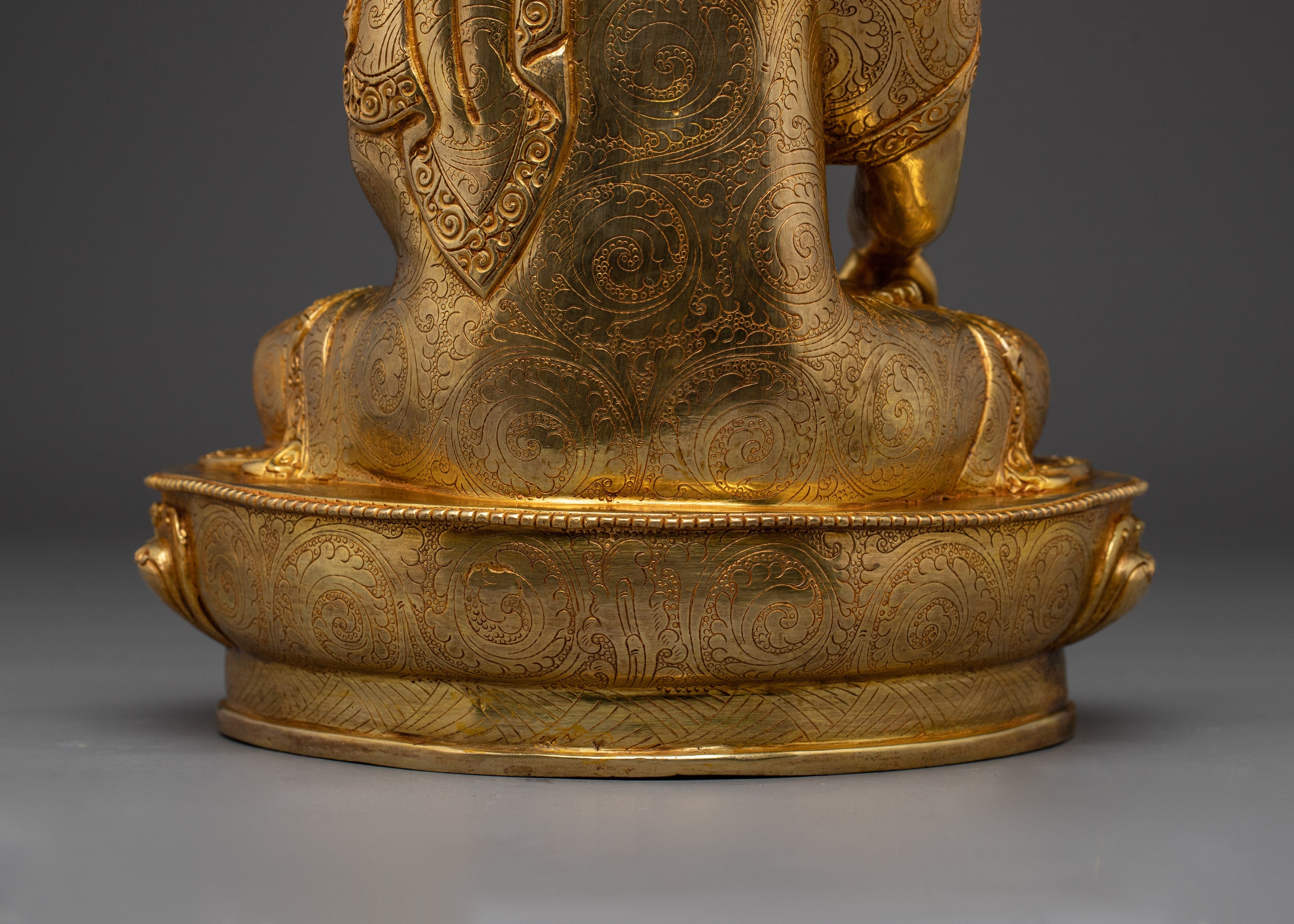 Handcrafted Shakyamuni Buddha Statue for Meditation | 24K Gold Gilded Copper Sculpture