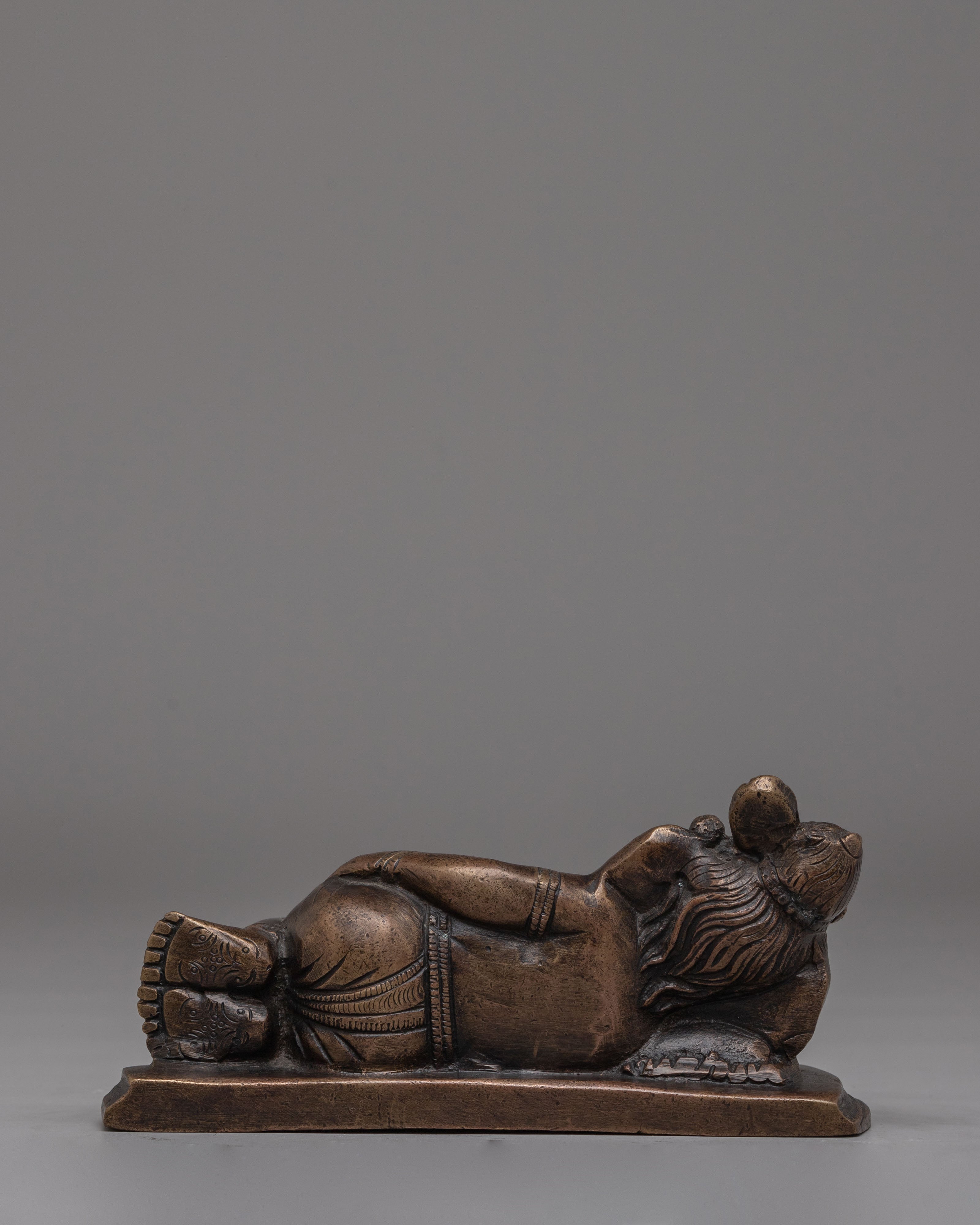 Spiritual  Reclining Ganesha Statue | Handcrafted Bronze Lord Ganesh Sculpture
