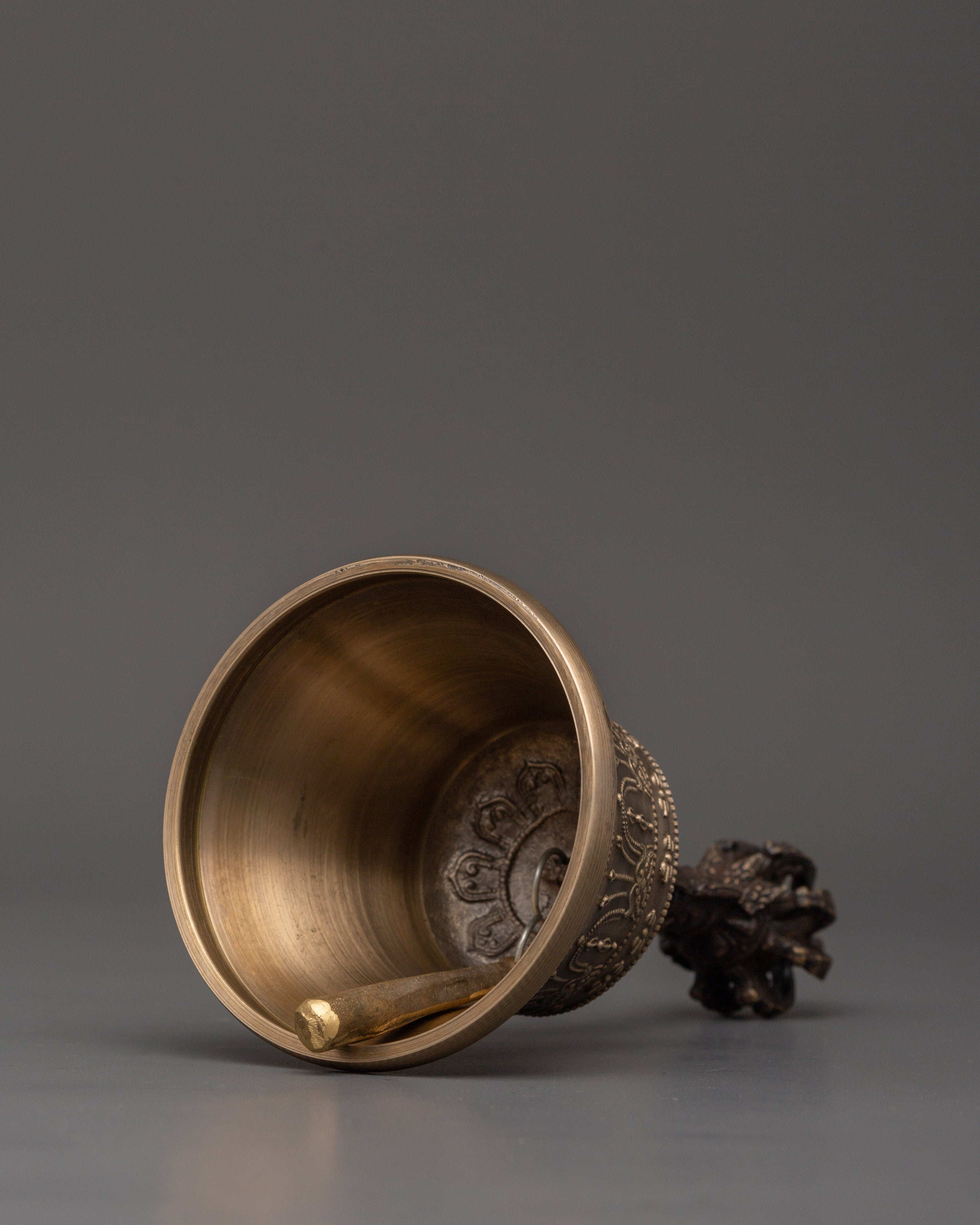 Sacred Vajra and Bell Pair | Tibetan Brass Bell & Vajra for Rituals