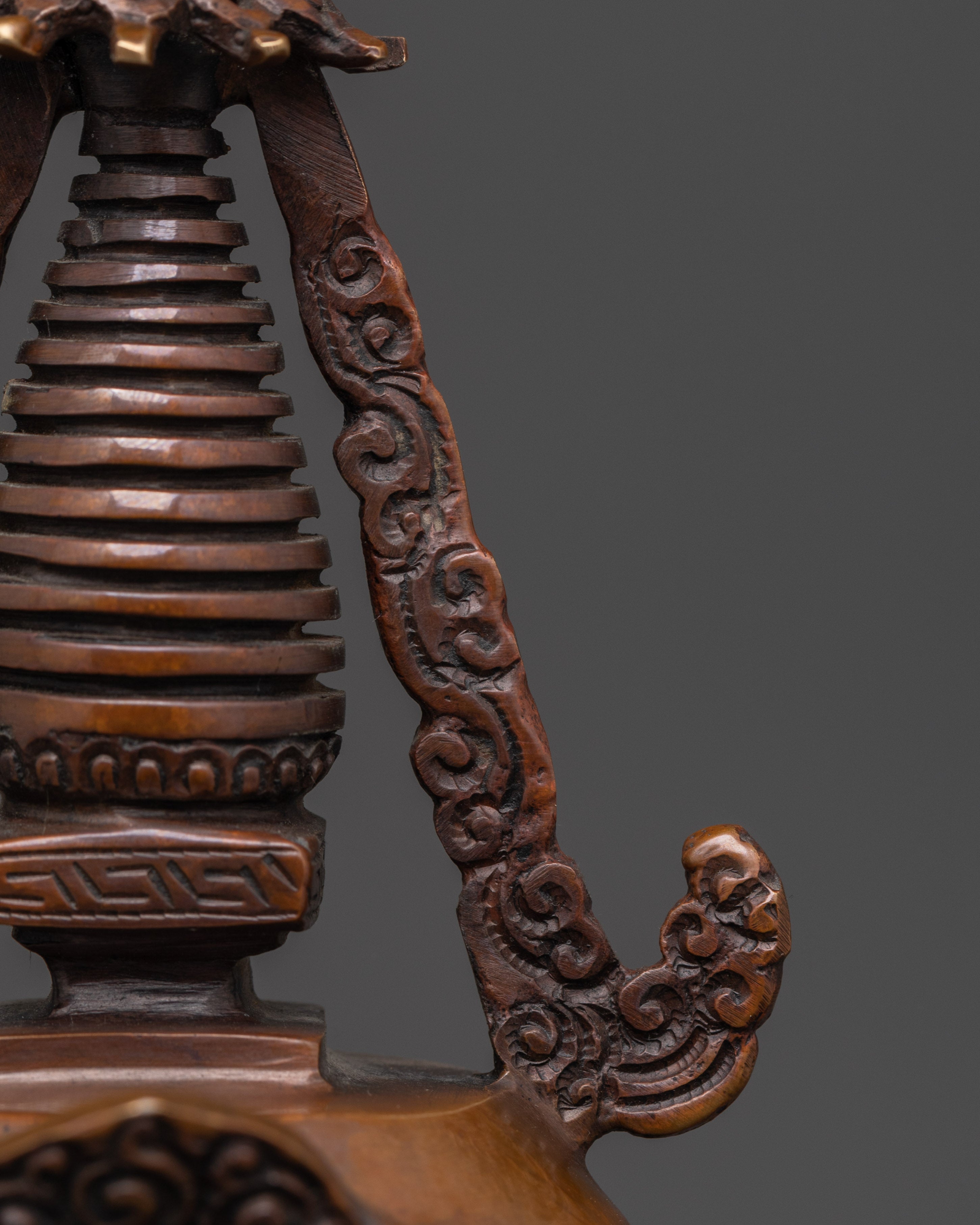 Sacred Copper Stupa for Altar | Buddhist Meditation Stupa