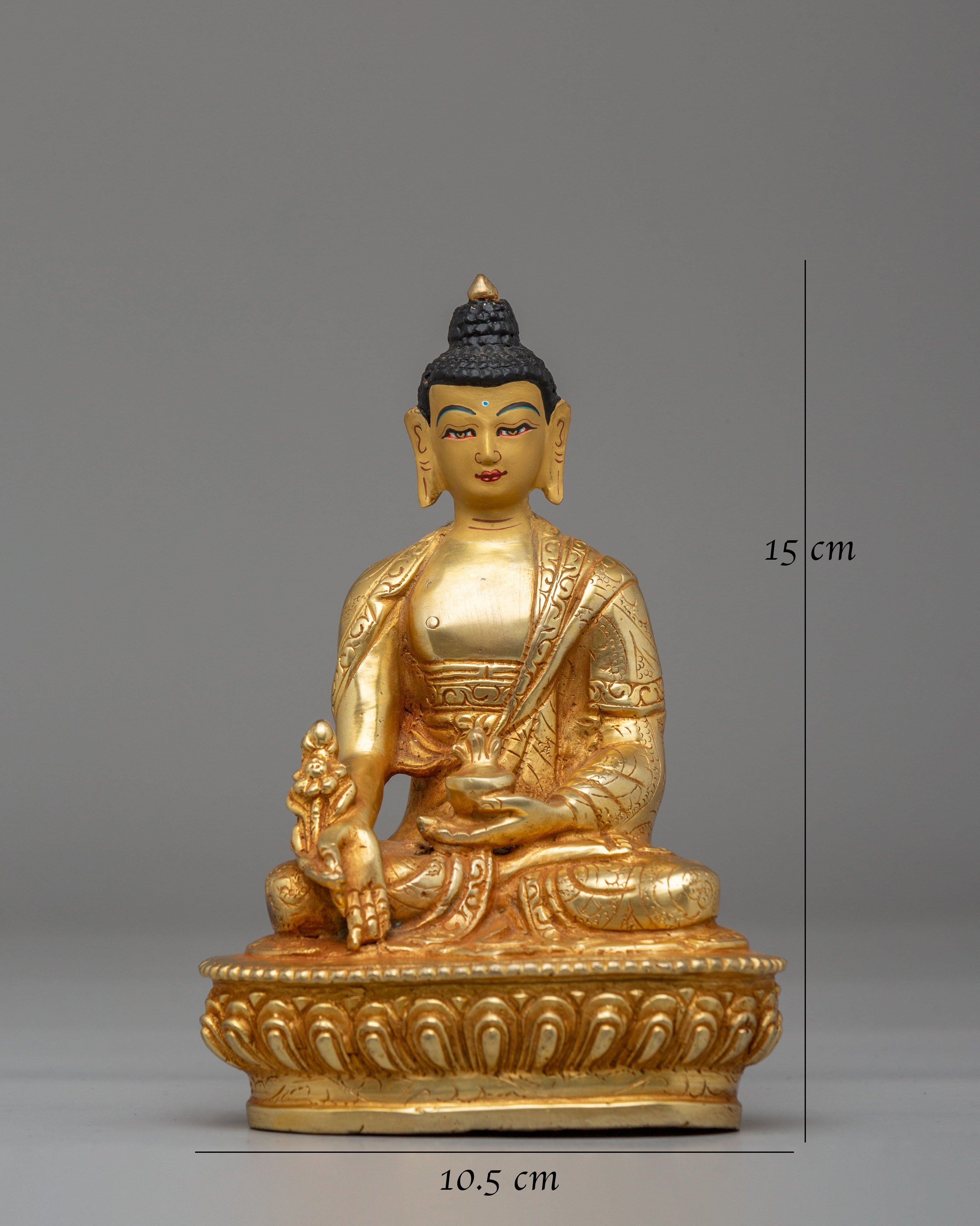 Himalayan Medicine Buddha Statue for Shrine | Tibetan Meditation Spiritual Figurine