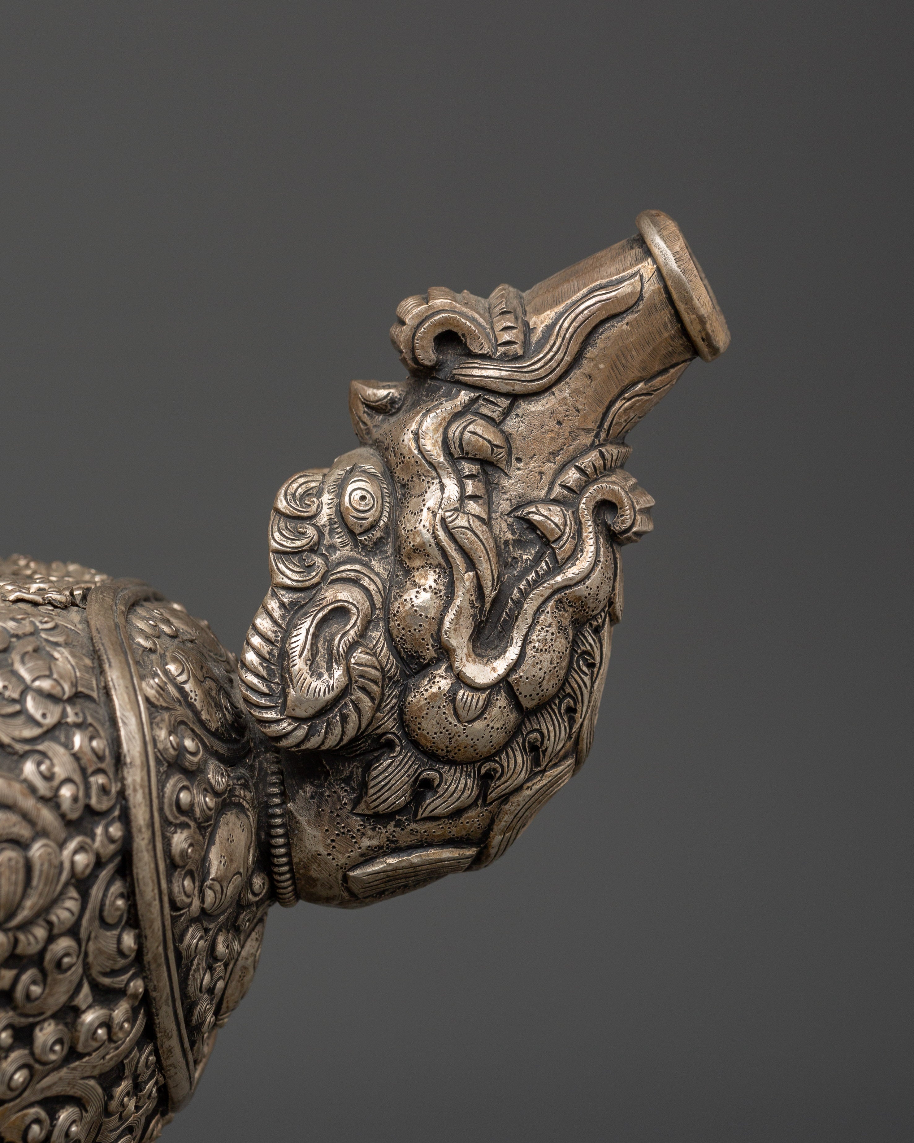 Tibetan Silver Plated Teapot | Spiritual Home Decor