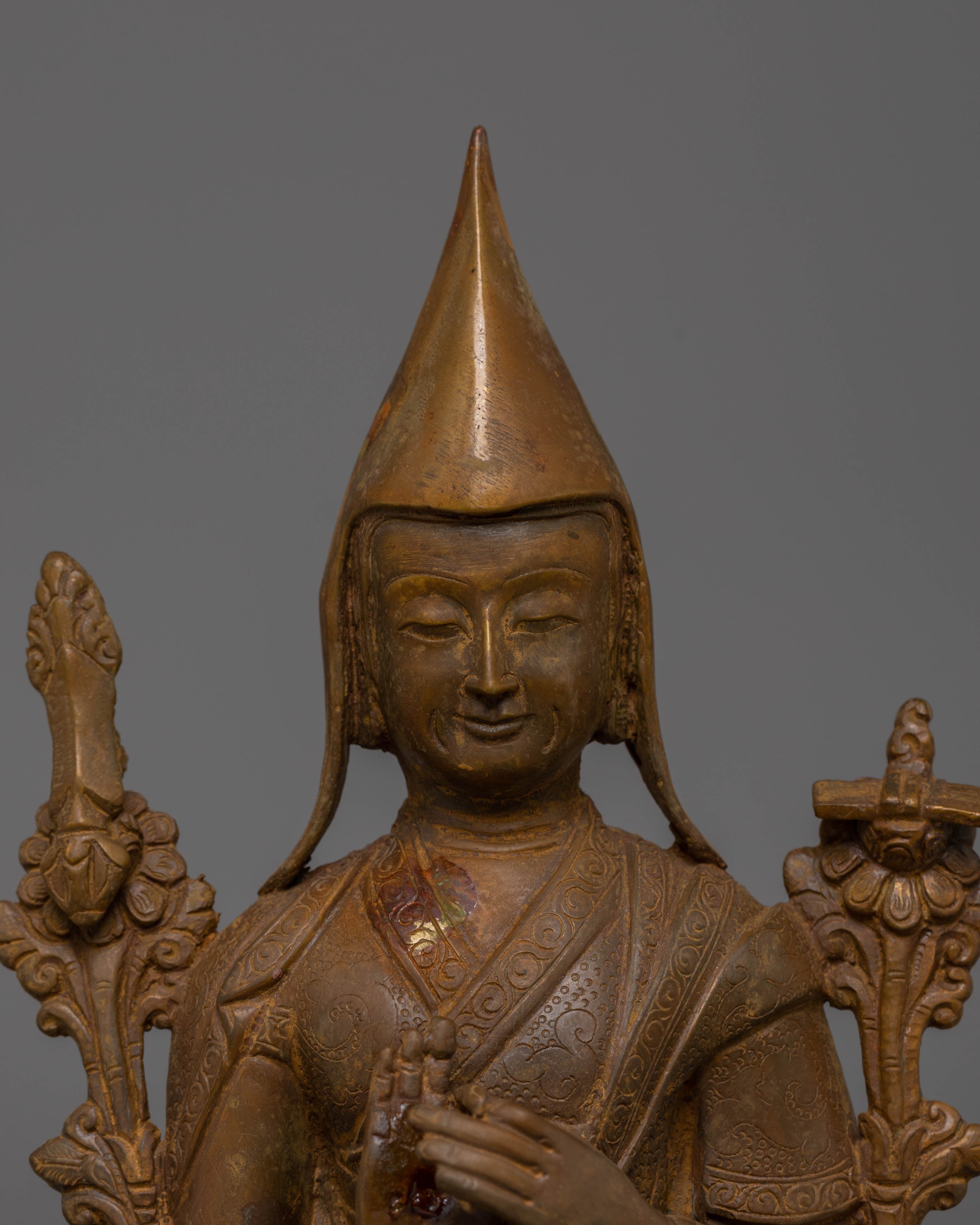 Sacred Tsongkhapa Je Statue Set | Tibetan Buddhist Figurines