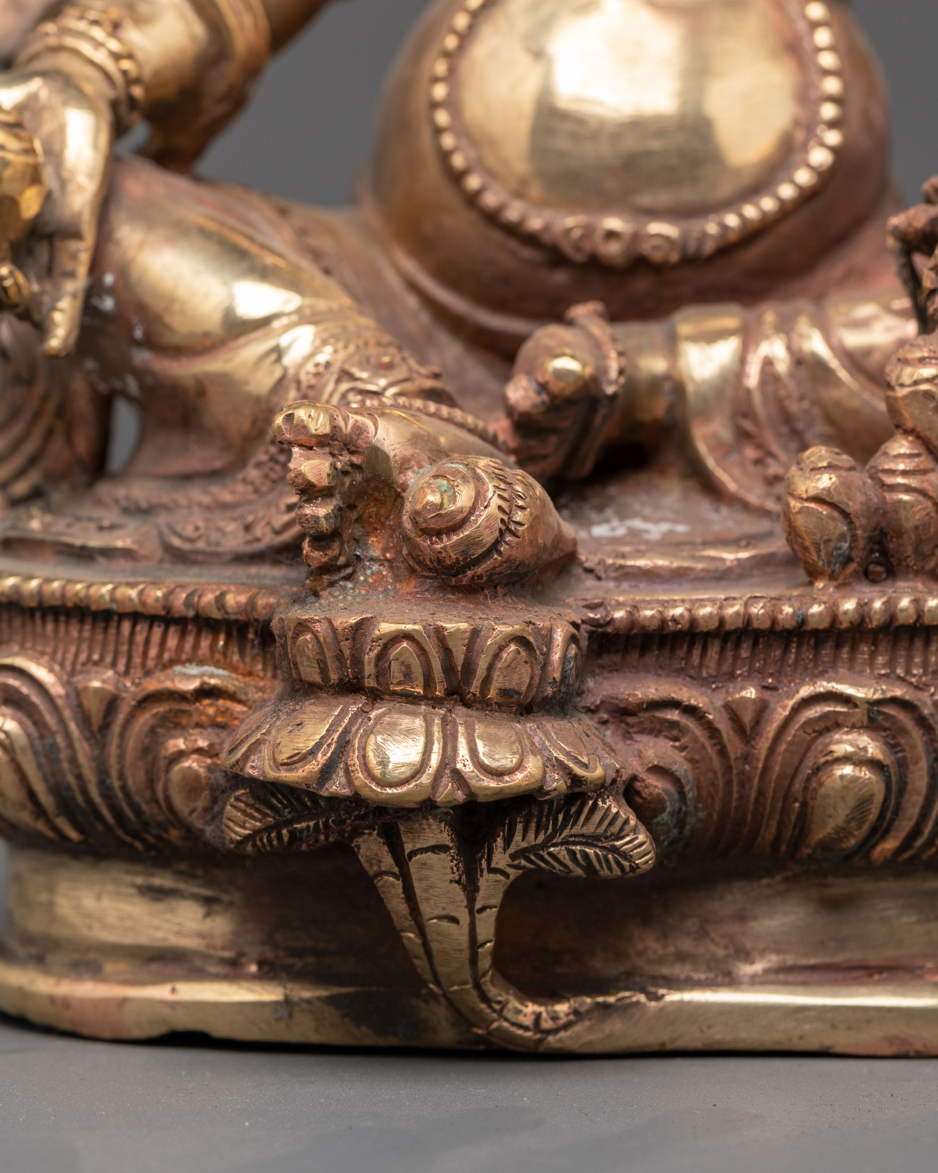 Tibetan Wealth Deity Dzambhala | Handcrafted Copper Sculpture