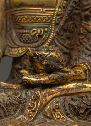 Antique Finished Shakyamuni Buddha Statue | Symbol of Enlightenment and Wisdom