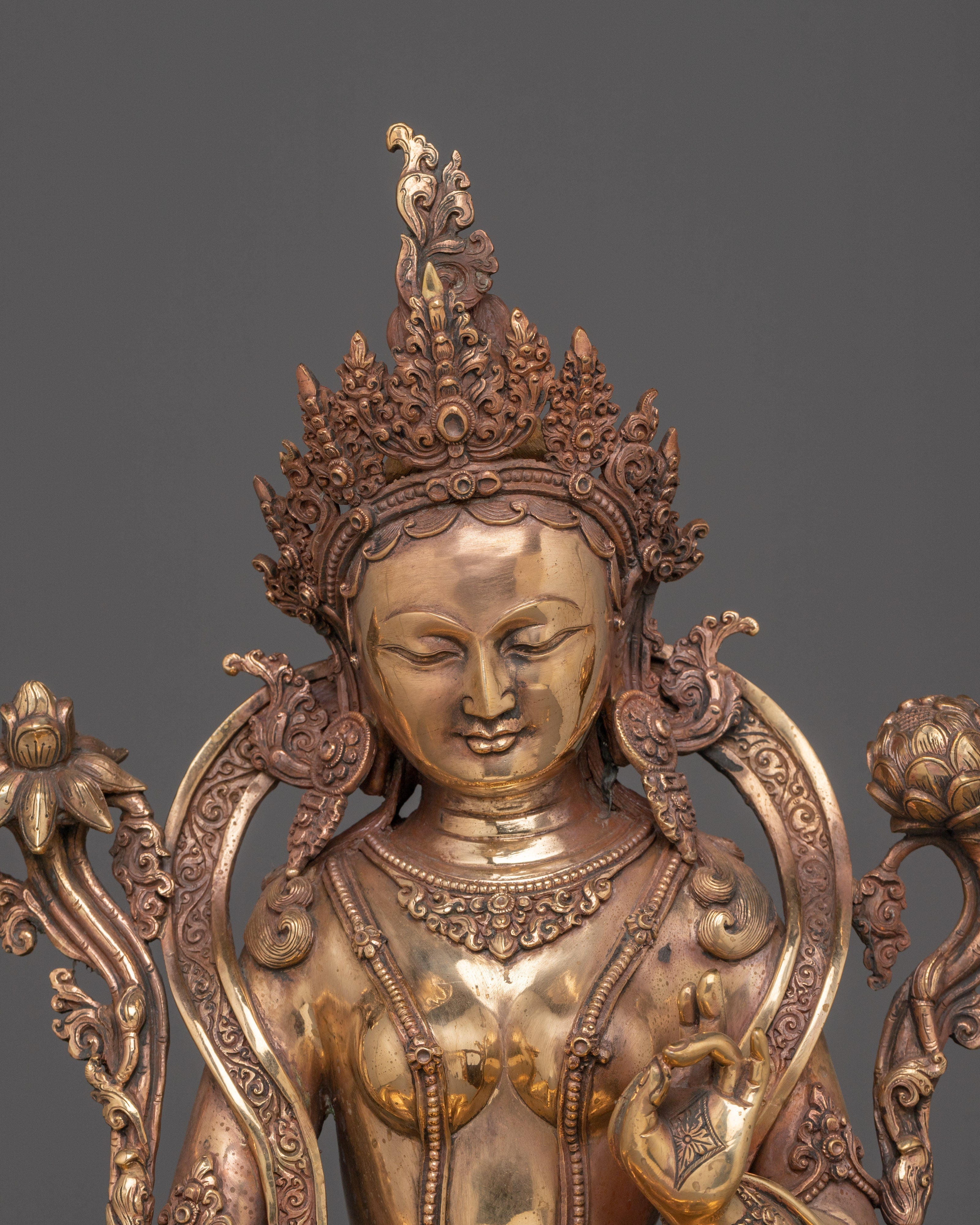 Sacred Compassion Deity Green Tara Statue | Tibetan Buddhist Goddess