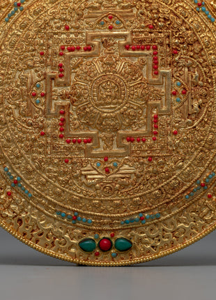 Wall Hanging Metal Mandala Thanka | Spiritual Home Decor