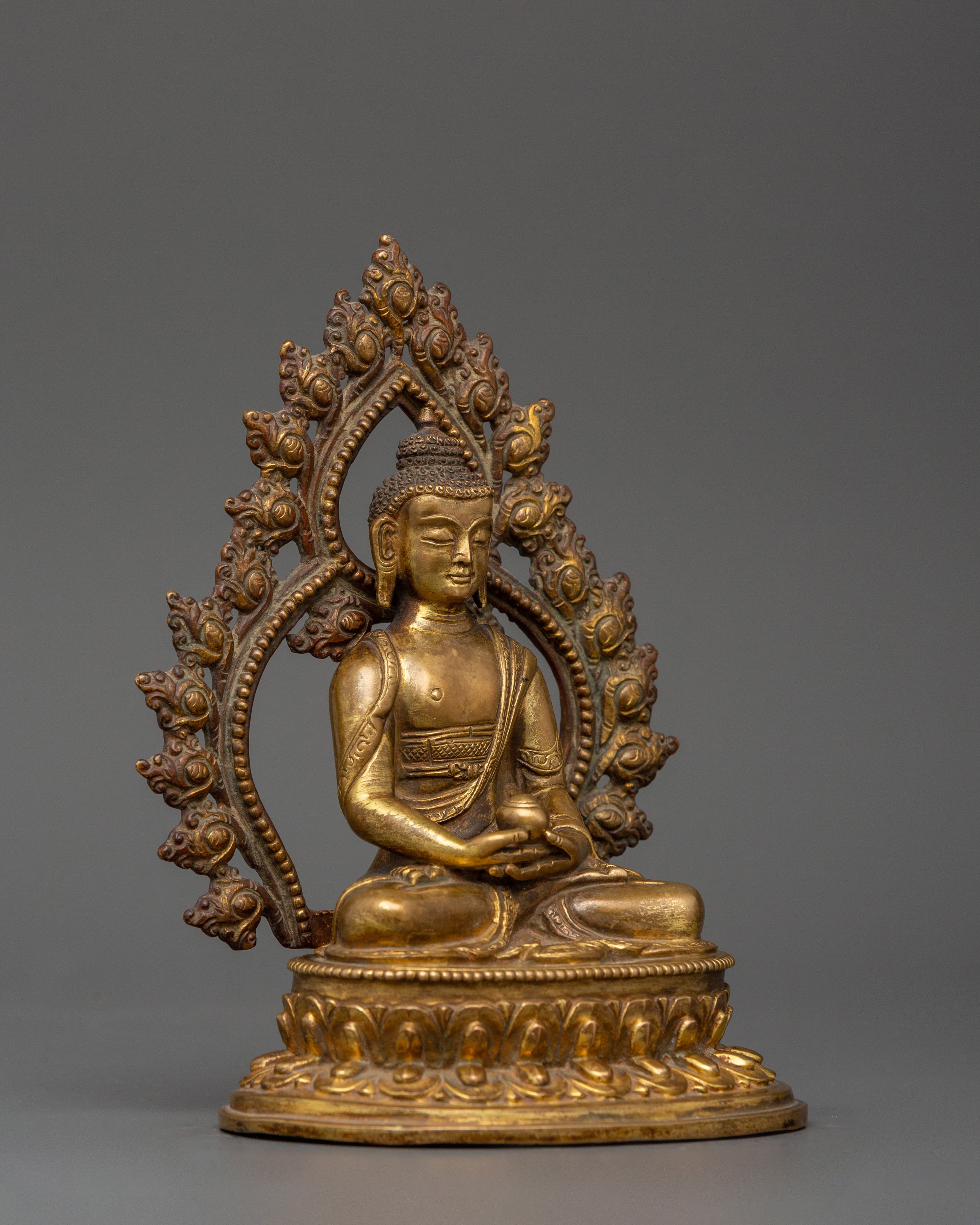 Tibetan Amitabha Buddha for Enlightenment | Gold-Plated Copper Amitayus