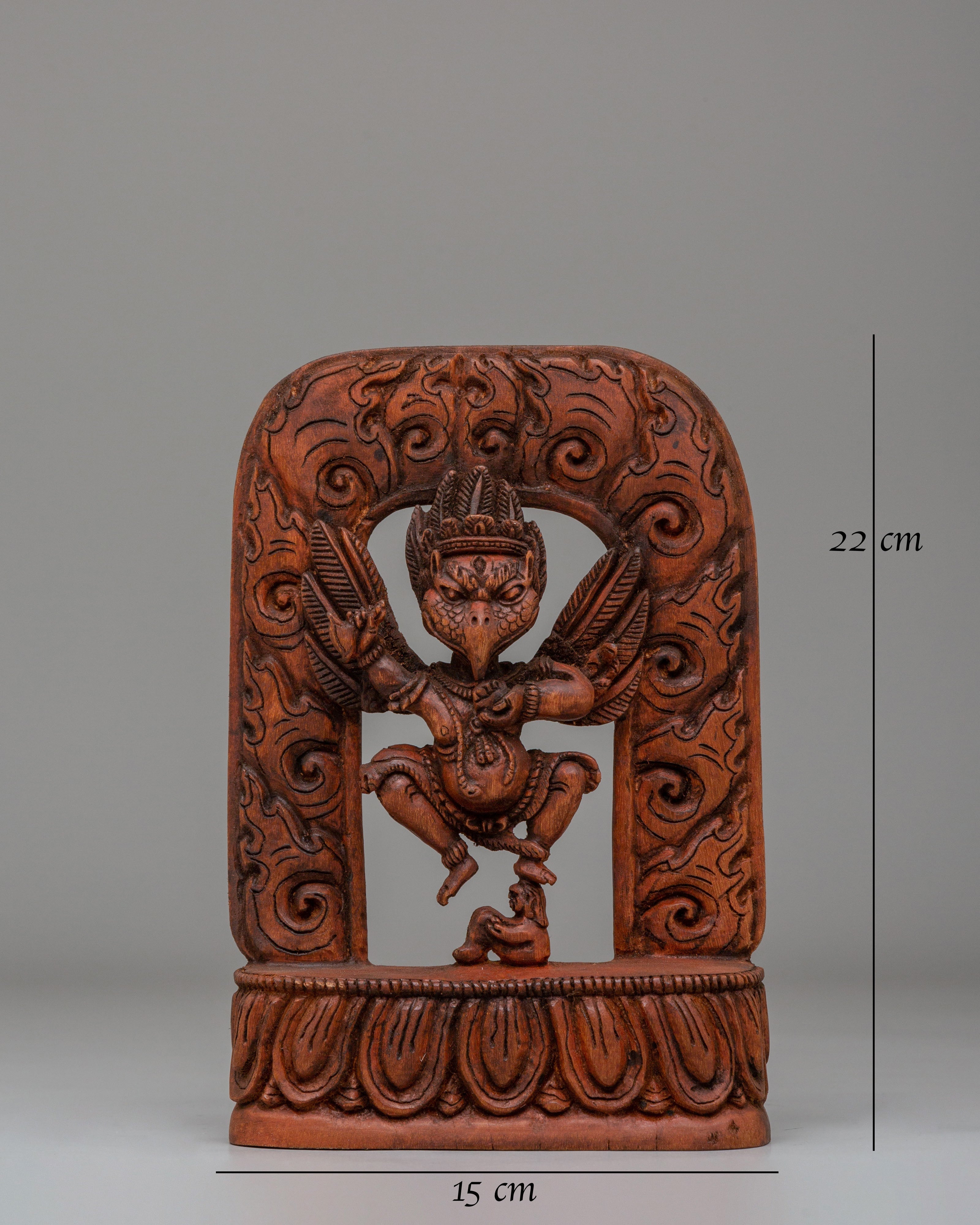 Handcrafted Buddhist Garuda Statue | Sacred Protector Deity Figurine for Altar Decor