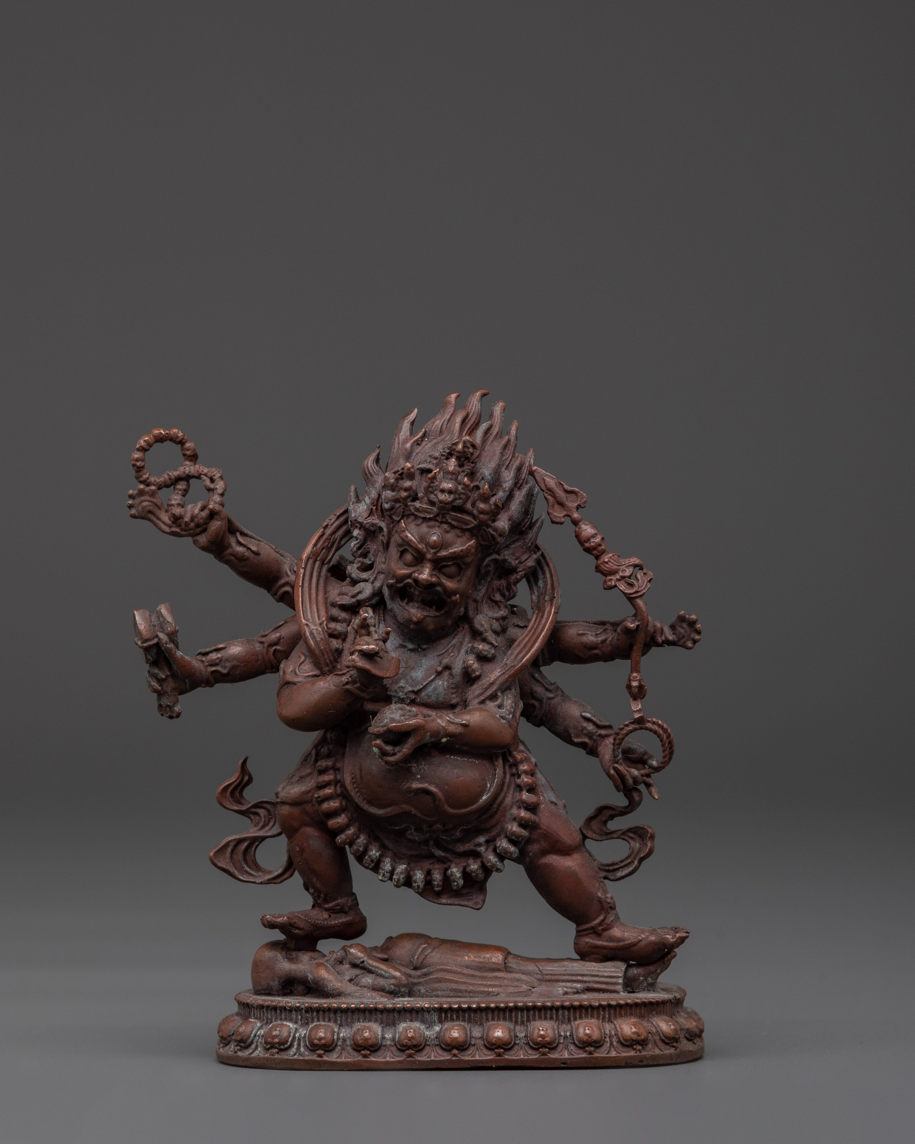 The Wrathful Six Armed Mahakala Statue | Symbol of Protection