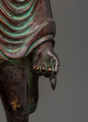 Oxidized Copper Standing Siddhartha Gautam | Symbol of Enlightenment