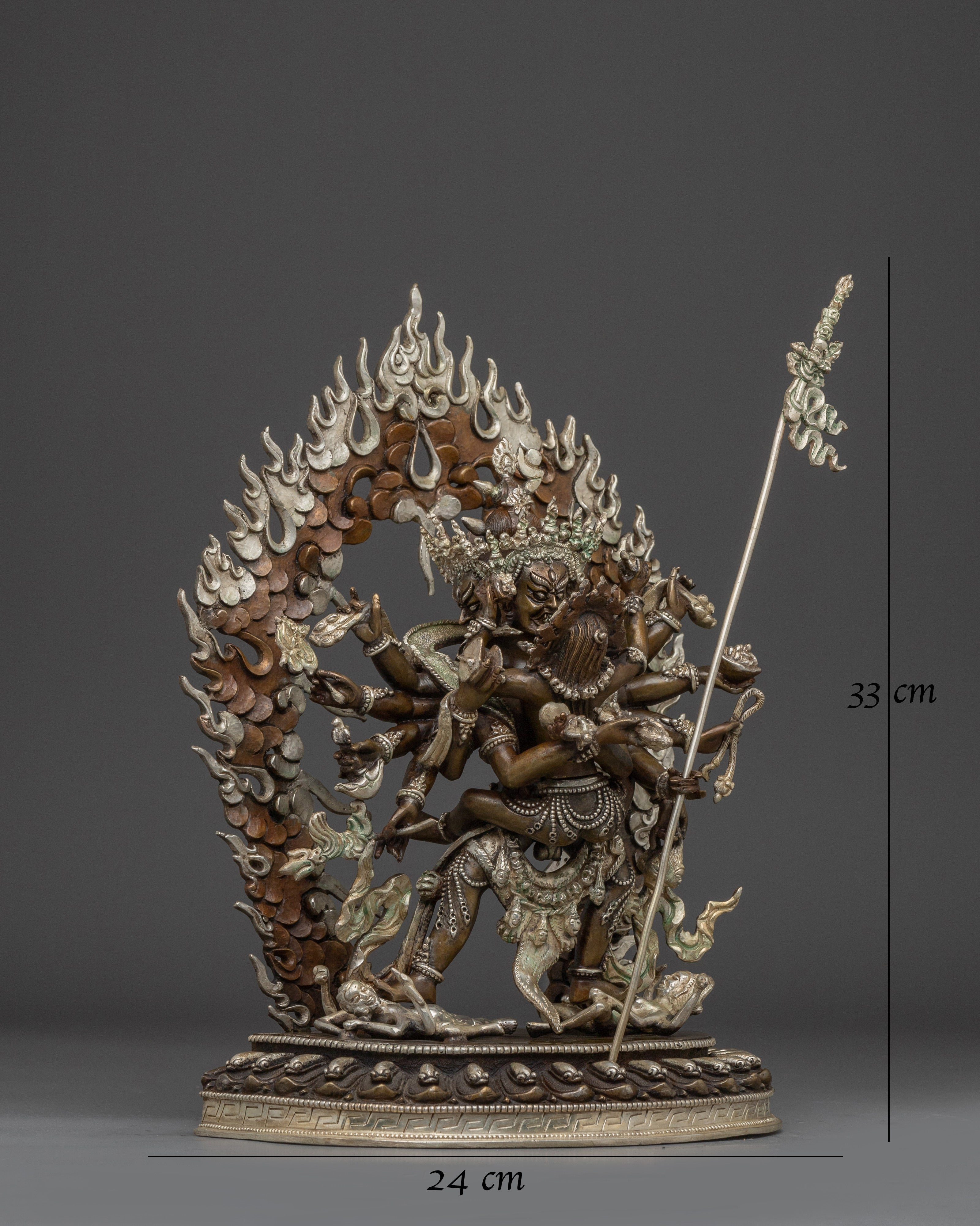 Silver-Plated Chakrasamvara Statue With Consort 