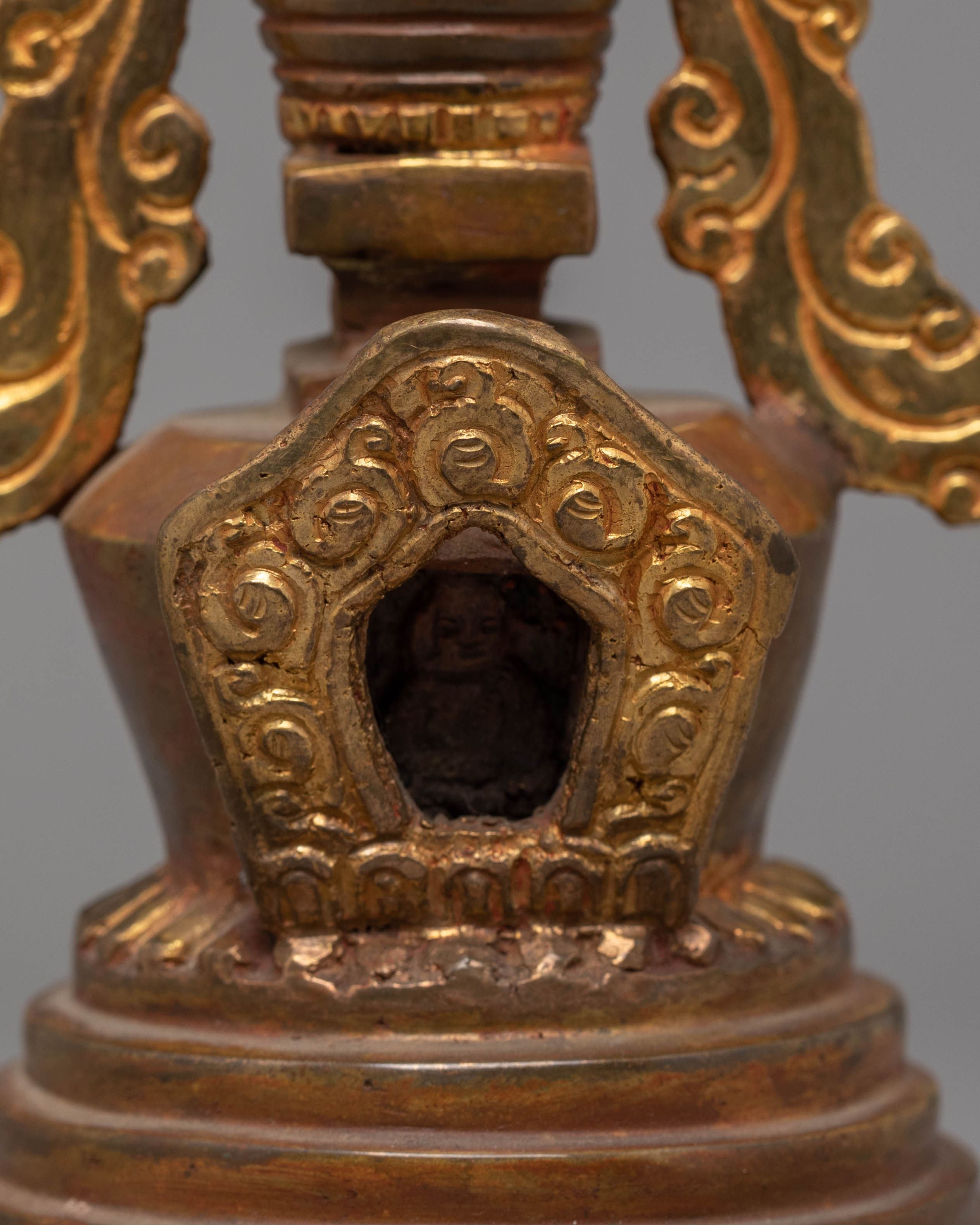 Sacred Copper Stupa Altar Shrine | Spiritual Enlightenment Symbol