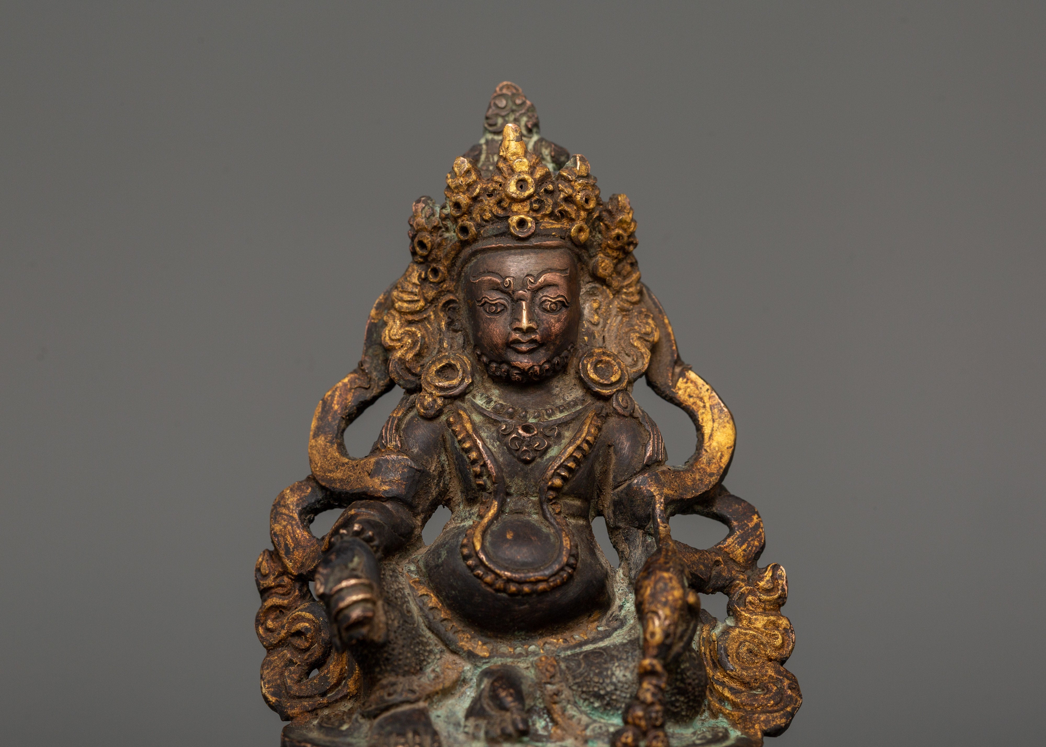 Dzambhala Tibetan Buddhist Wealth Deity Statue | Symbol for Wealth and Prosperity