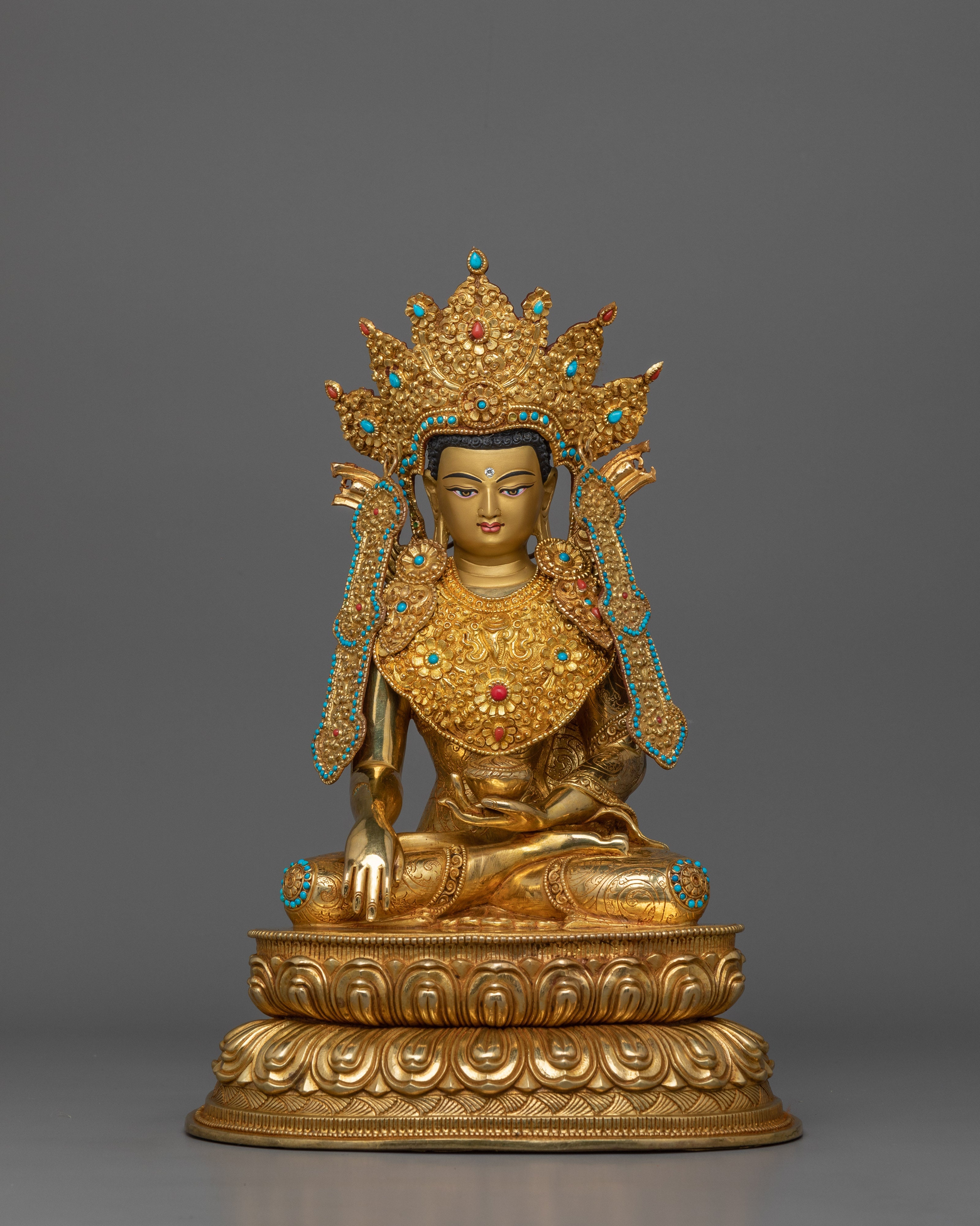 Himalayan Siddhartha Gautama with Crown Sculpture | The Buddha of Enlightenment
