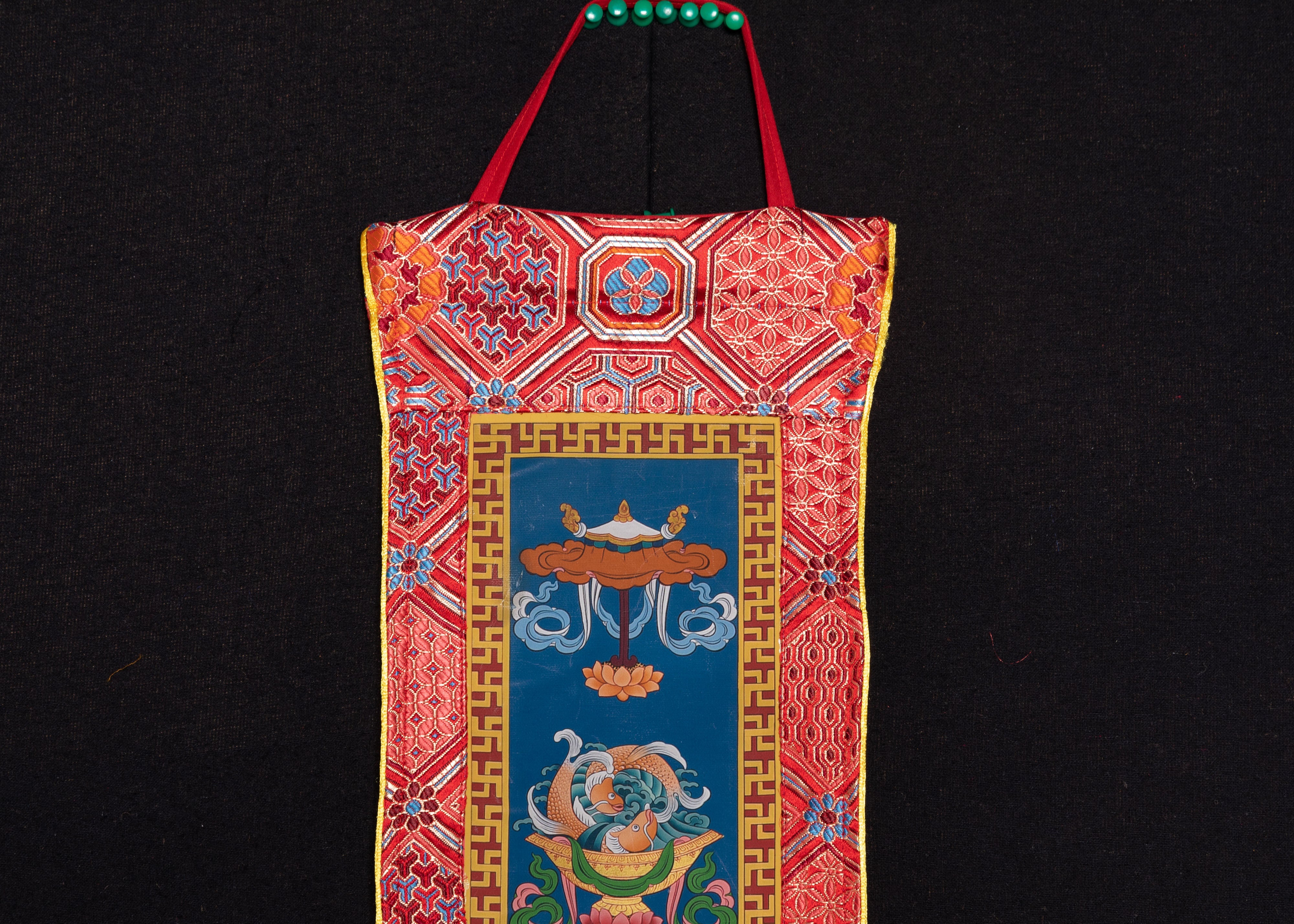 Eight Auspicious Symbol Silk Fabric Brocade | Sacred Home Decor