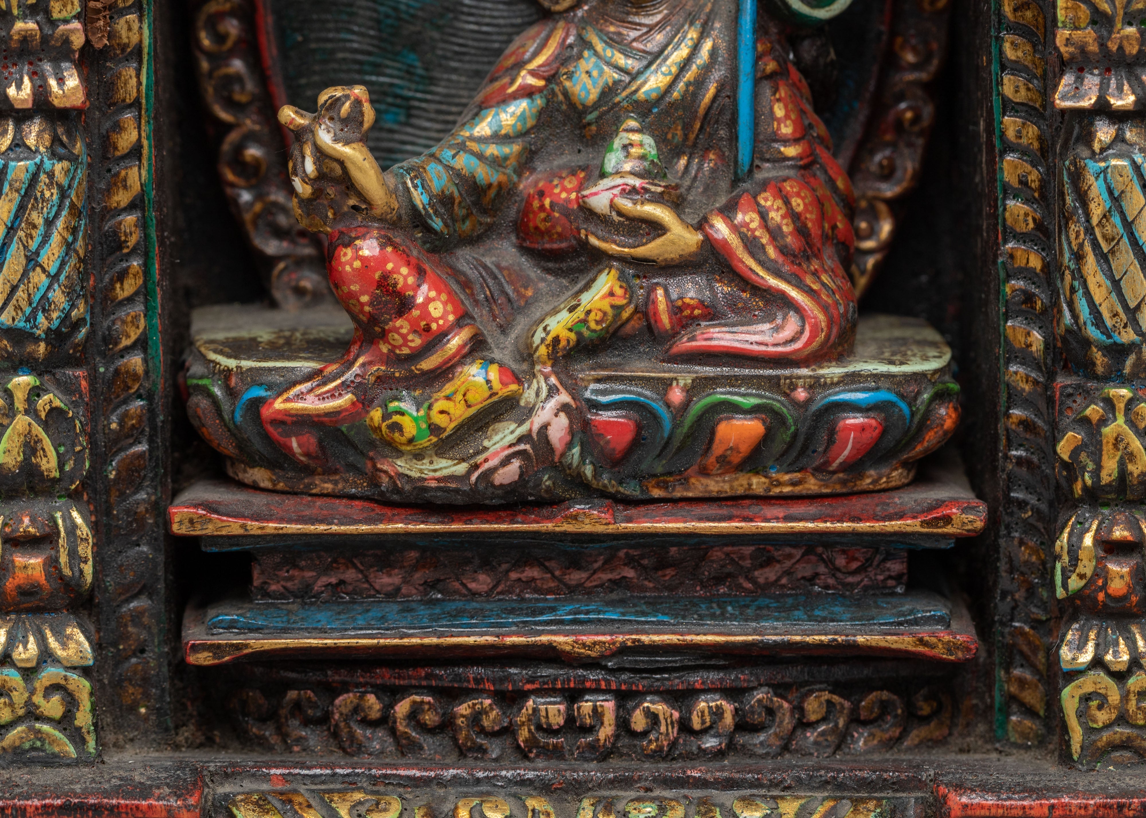 Sacred Padmasambhava Handcrafted Statue | Guru Rinpoche Buddhist Altar Art