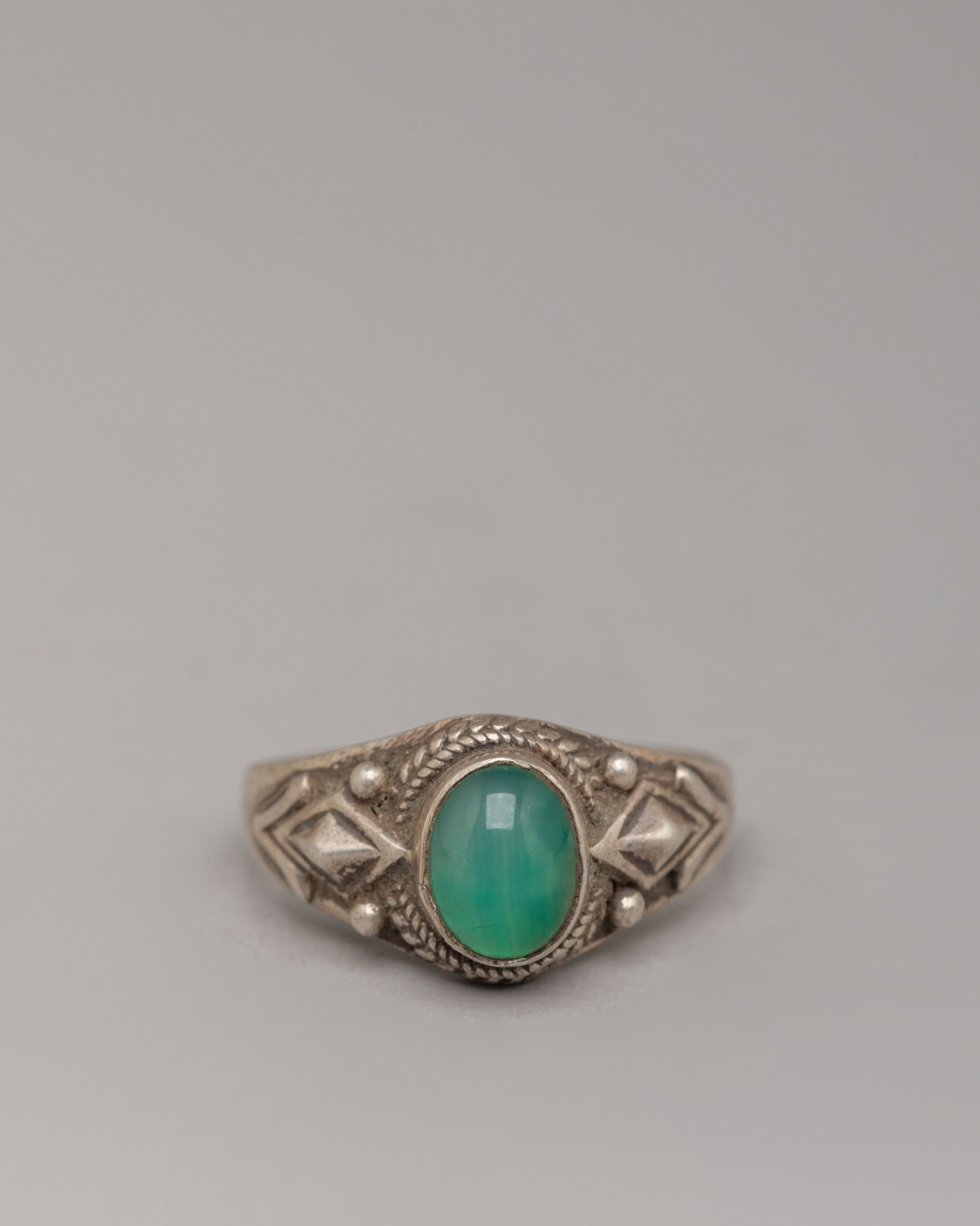 Handmade Decorative Ring Set | Natural Stone Zircon Silver Rings