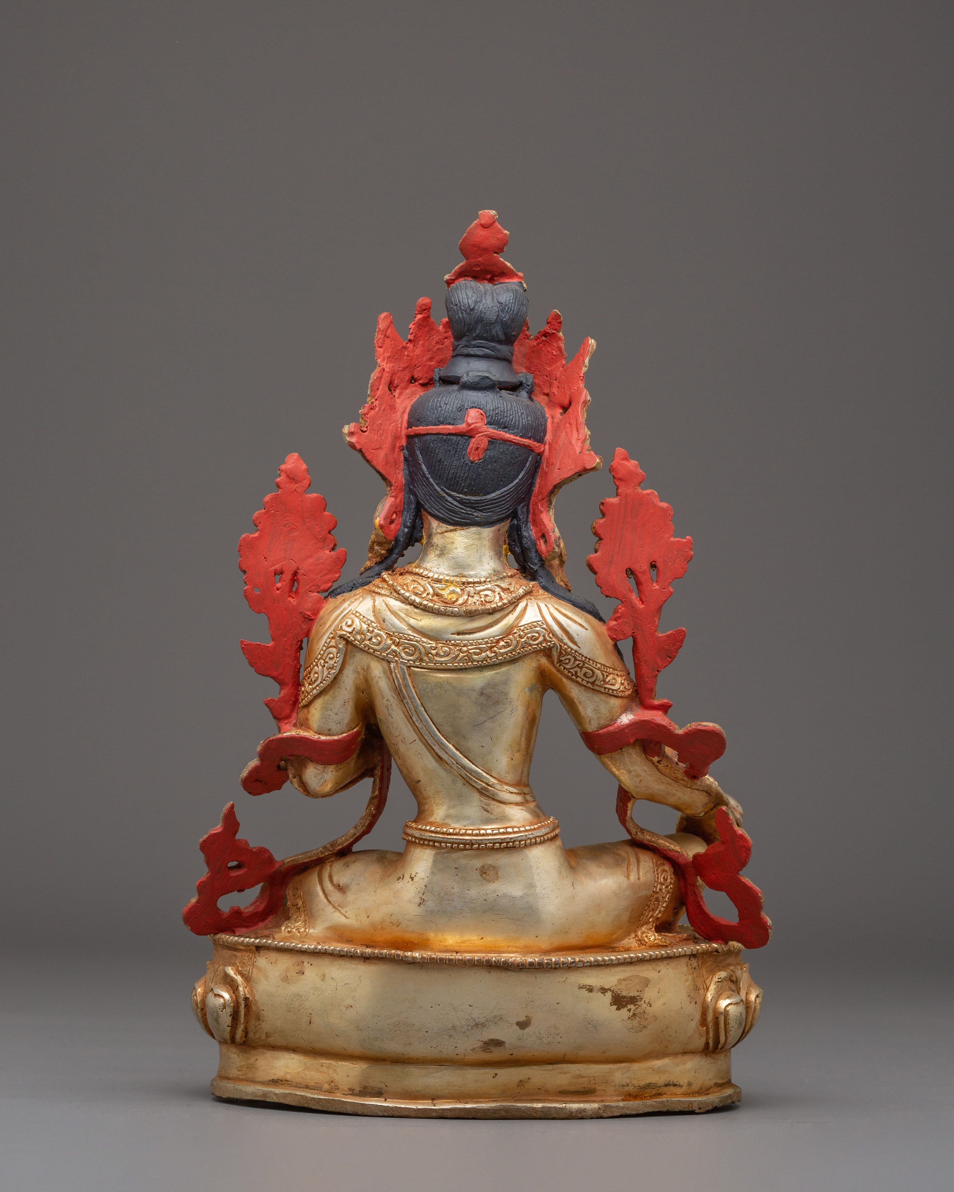 Compassionate Bodhisattva Shyama Tara Statue | Green Tara Tibetan Figurine