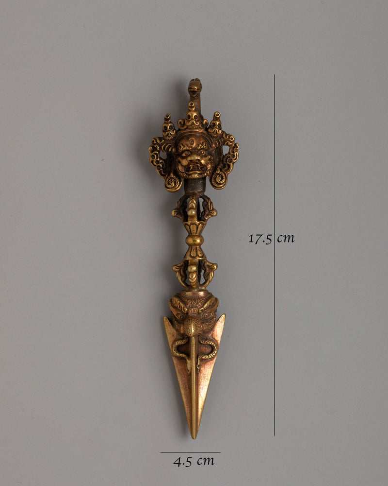 Tibetan Copper Phurba Kila | Ritual Buddhist Dagger