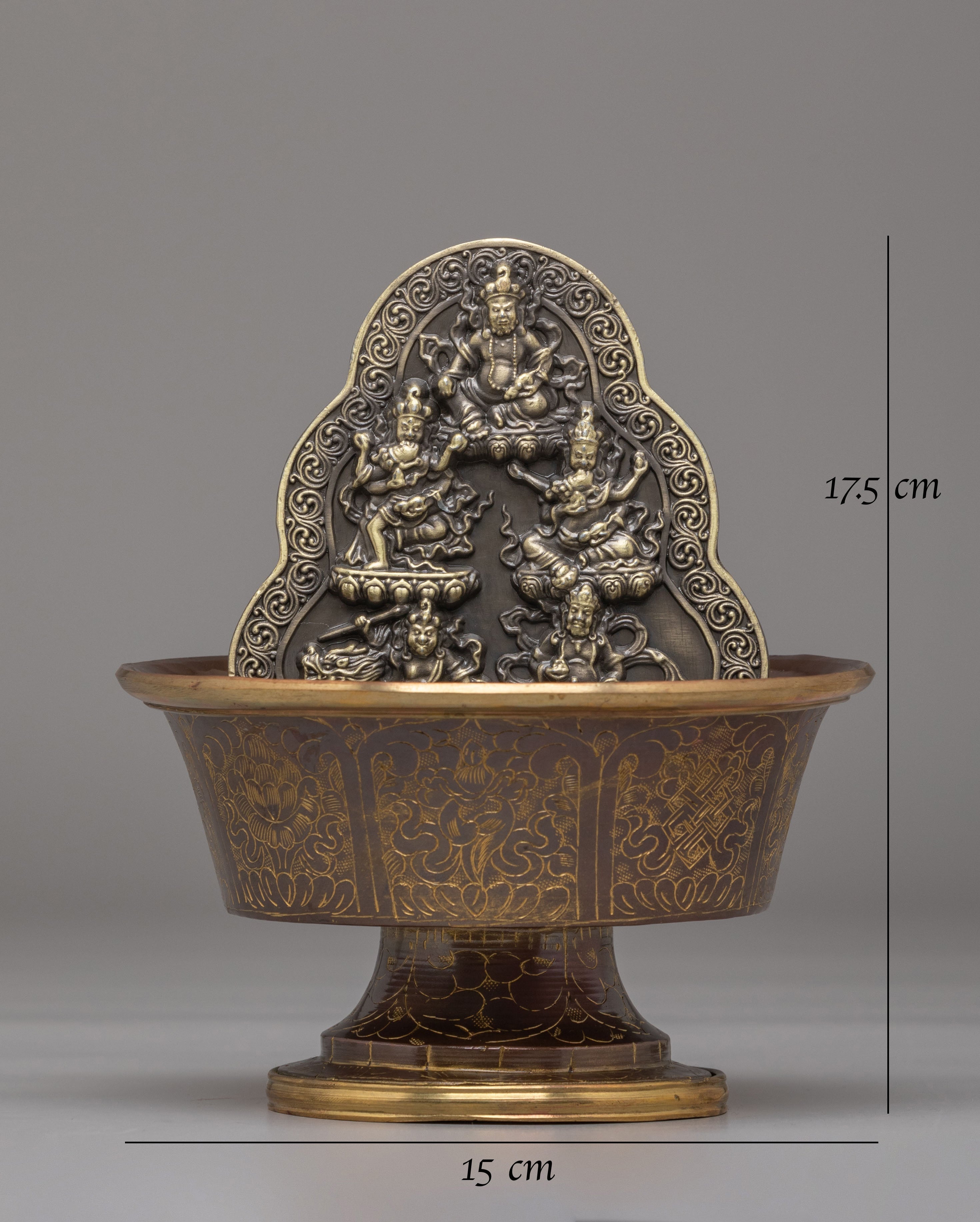 Handcrafted Dzambhala Offering Bowl | Buddhist Wealth Ritual Vessel