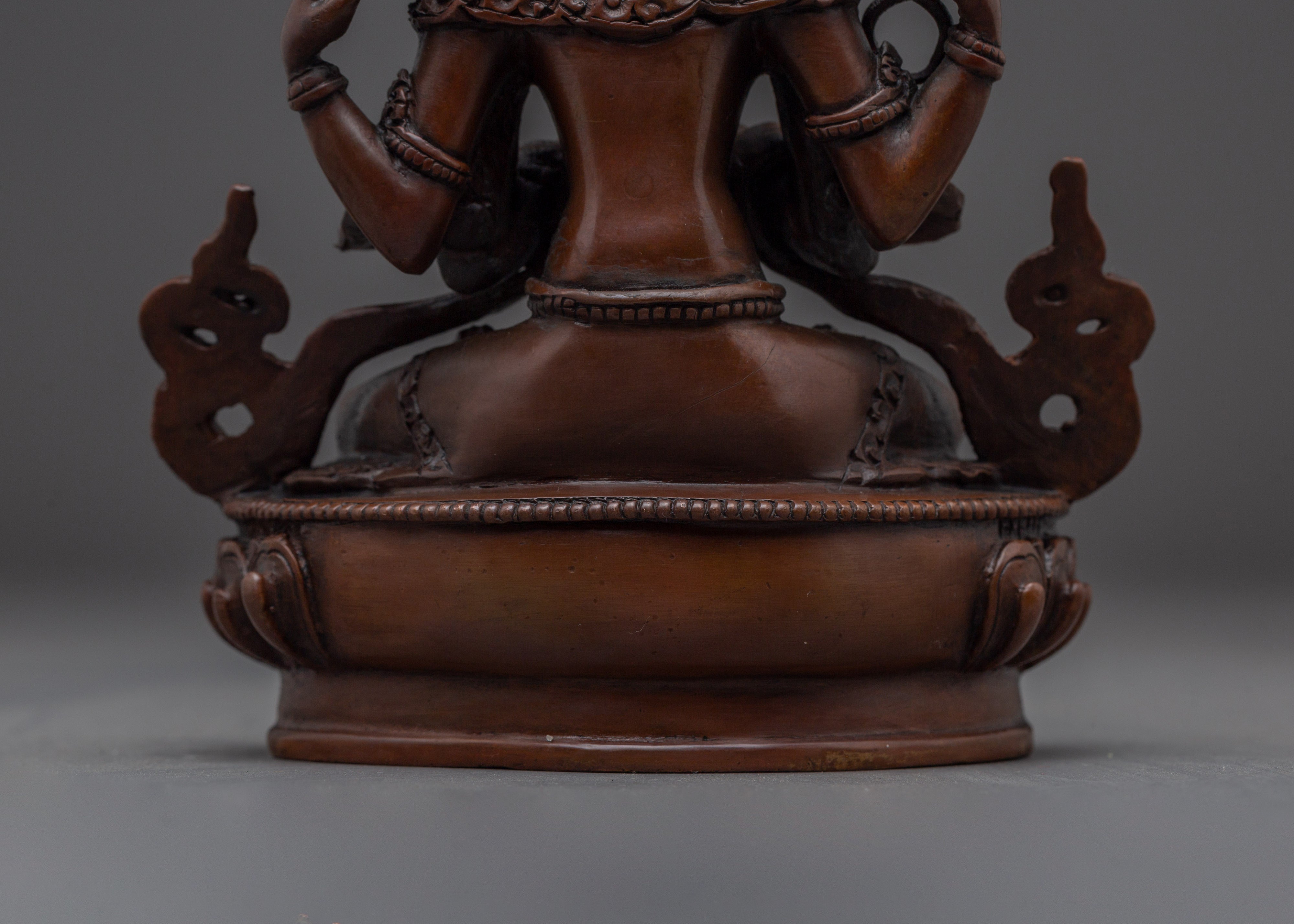 Handmade Chenrezig Compassion Deity Sculpture | Four-Armed Avalokiteshvara Deity
