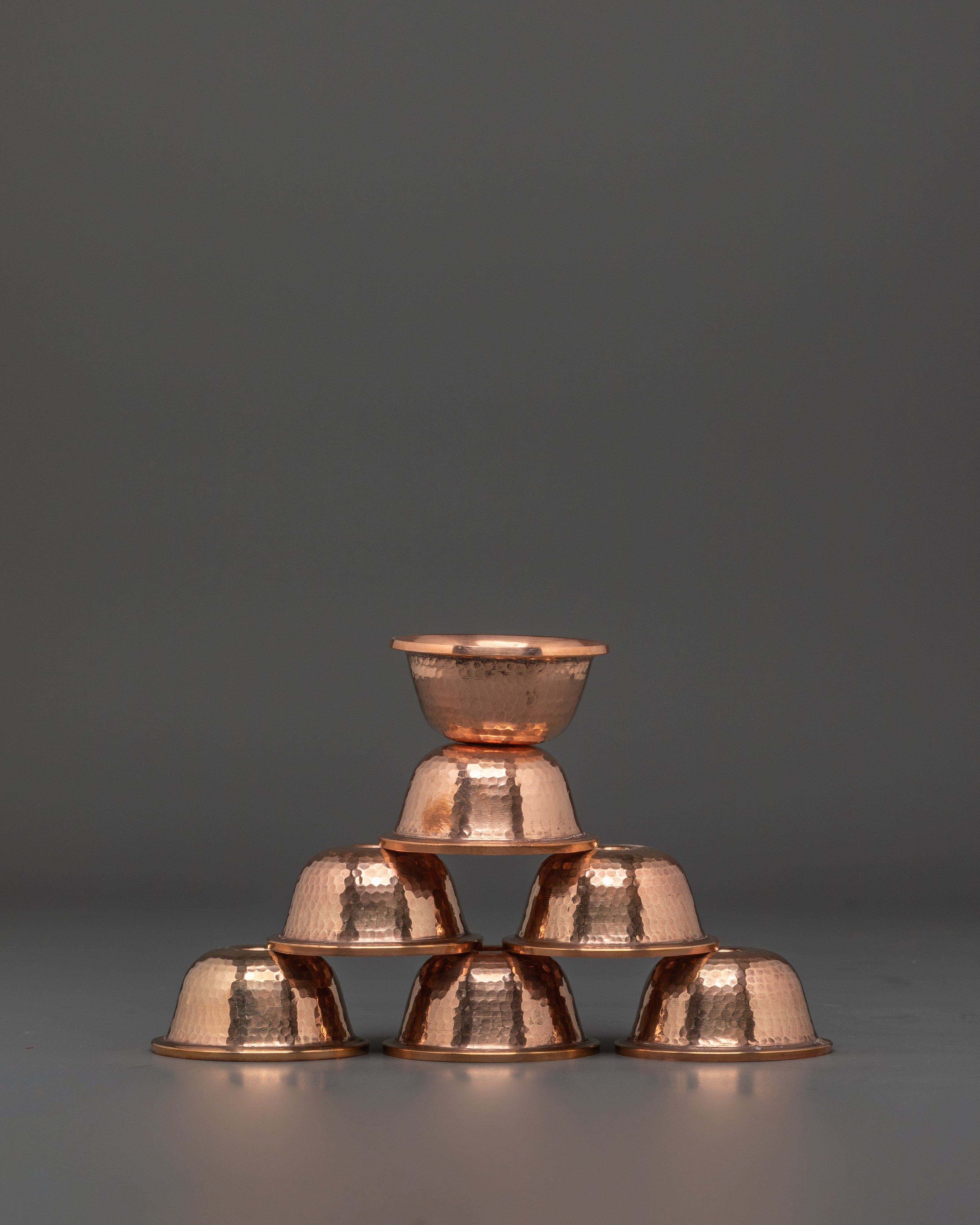 Sacred Ritual Offering Bowls Set | Handcrafted Copper Bowls with Buffed Finish