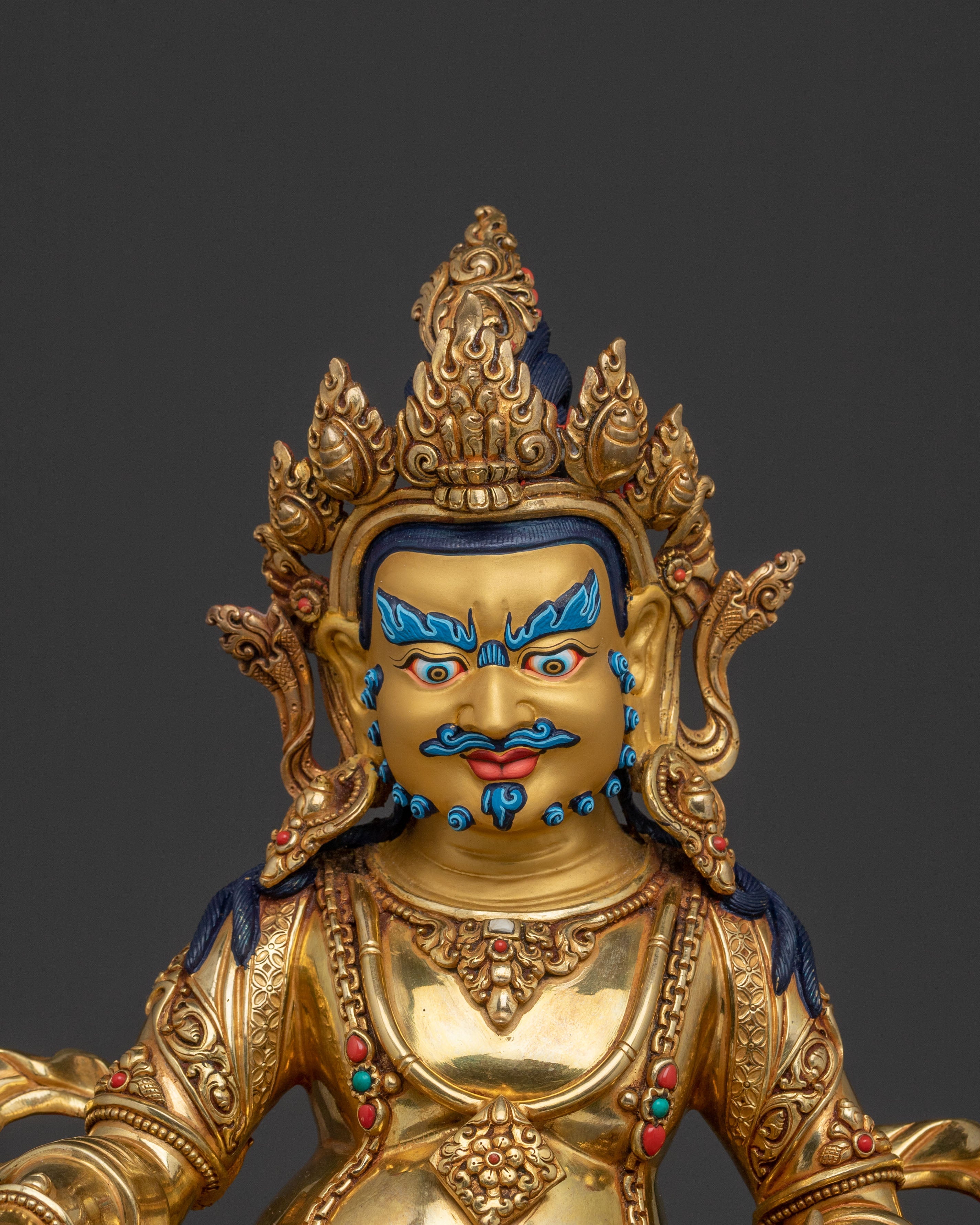 Prosperous Dzambhala Wealth Statue – Gilded Masterpiece