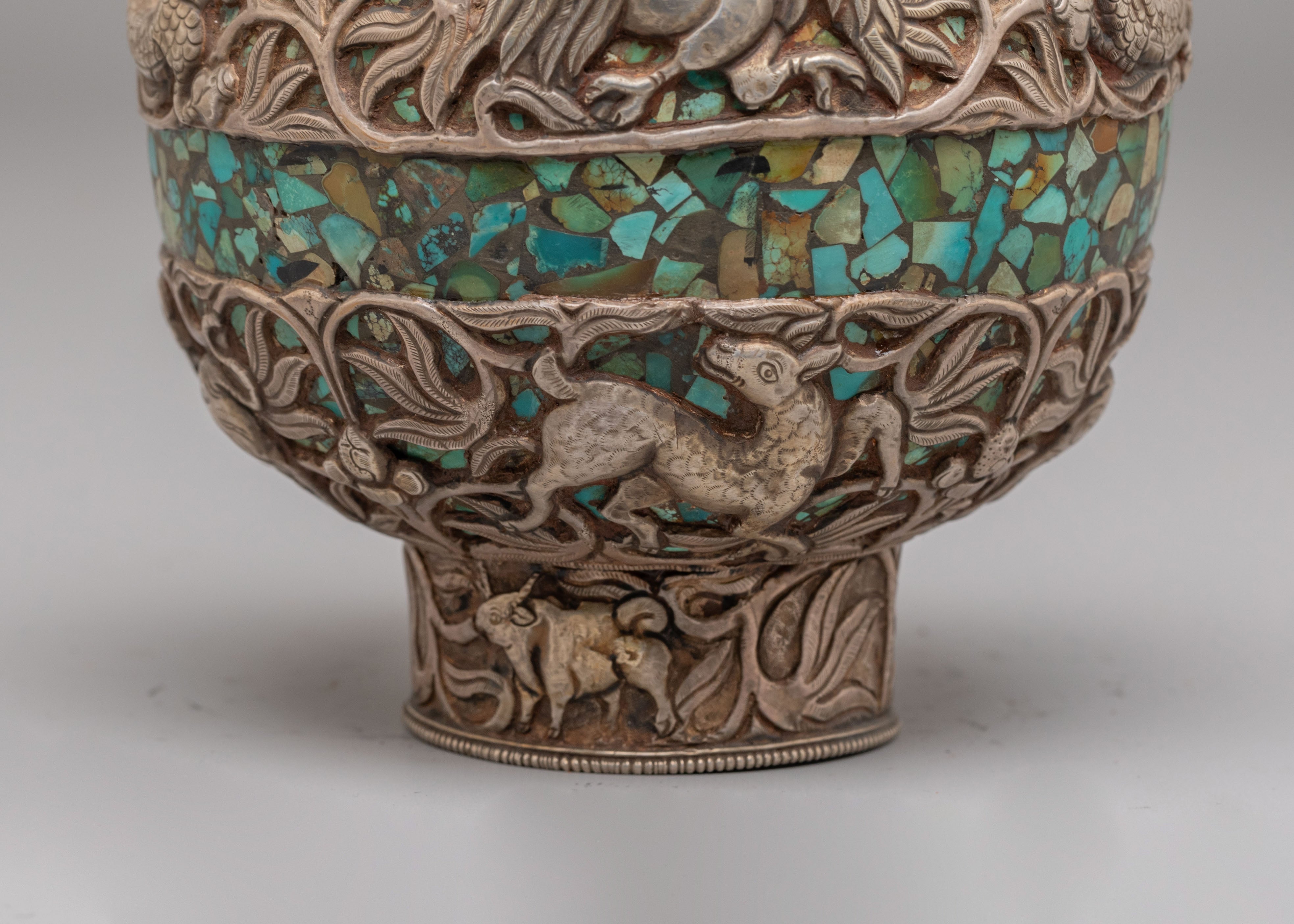 Sacred Tibetan Ritual Rice Vessel | Traditional Buddhist Offerings Vessel