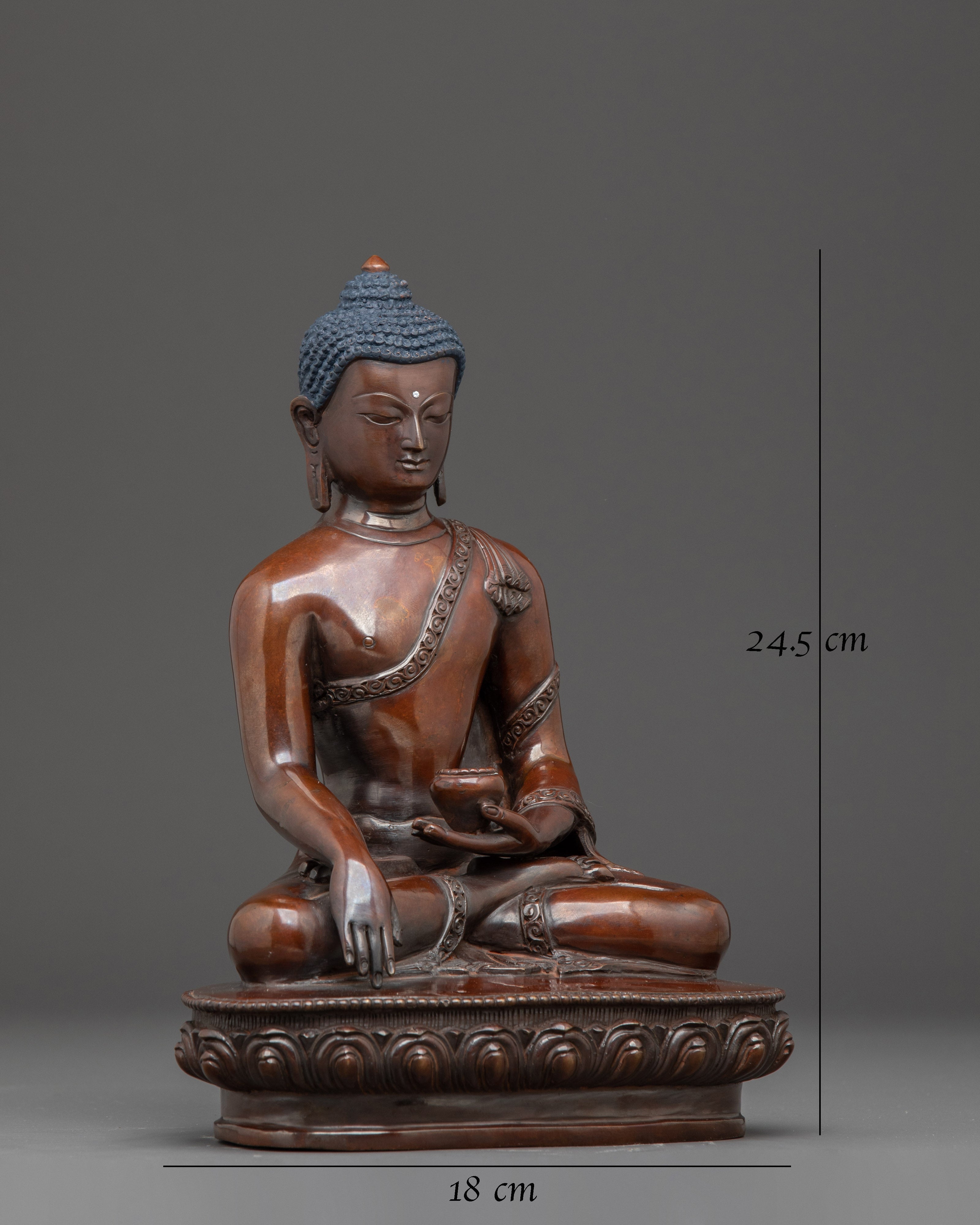 9.6 Inch Copper Statue of Shakyamuni Buddha 