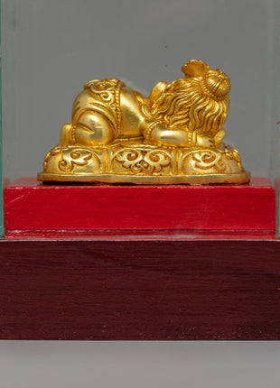 Elephant-Headed Ganapati Statue | Sacred Glass Enclosed Hindu Deity Figurine