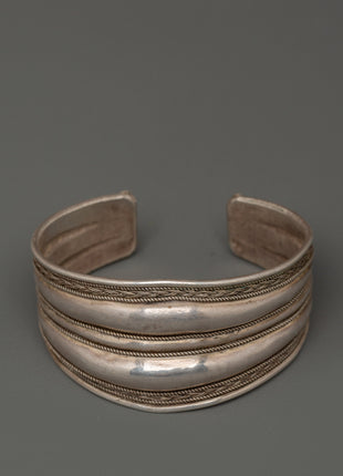 Sterling Silver Tibetan Cuff Bracelet | Handmade Himalayan Jewelry