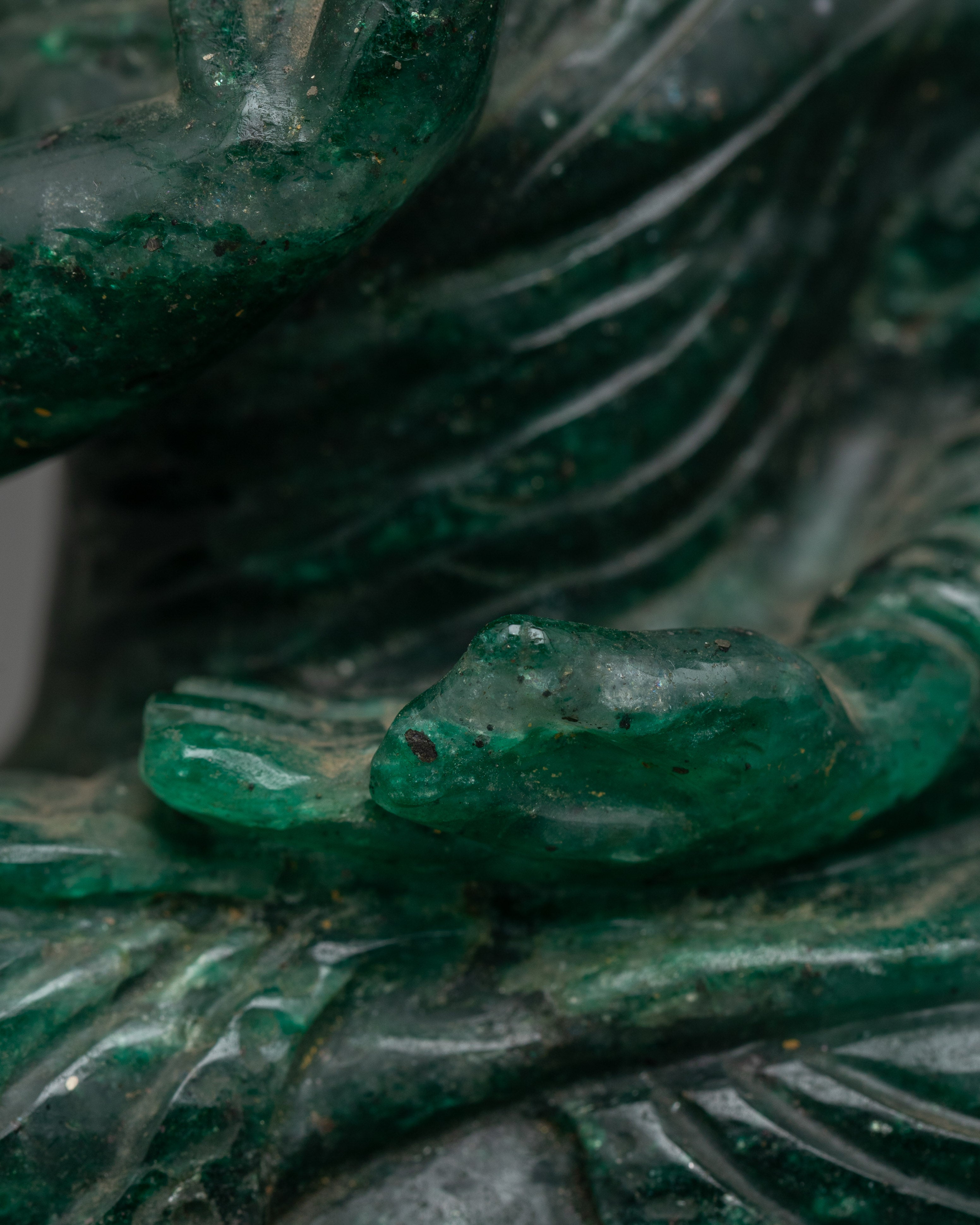 Hand-Carved Nephrite Stone Amoghasiddhi Buddha Statue | Perfect for meditation