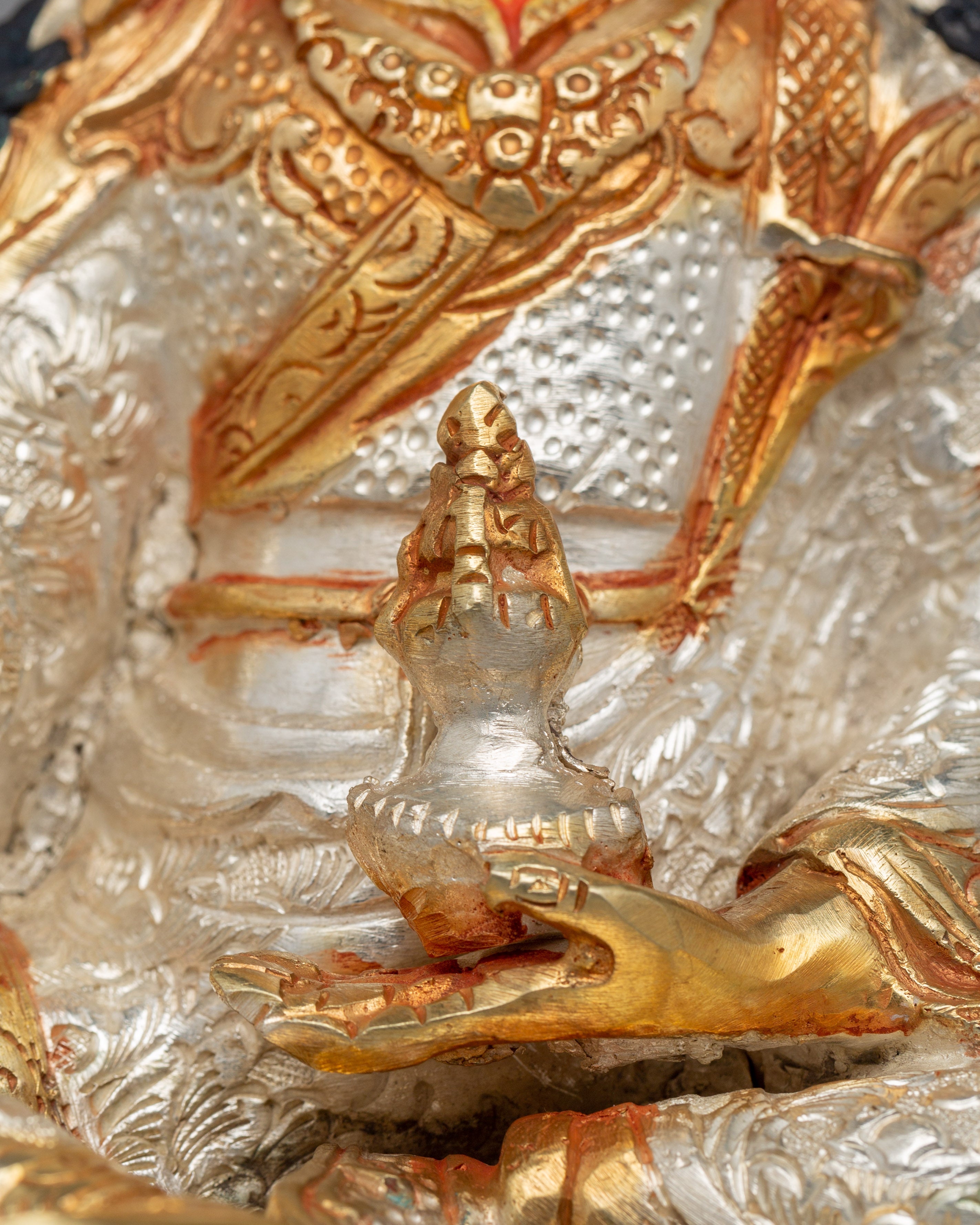 Guru Rinpoche with Sacred Beautiful Halo Statue | Lotus Born Buddhist Master