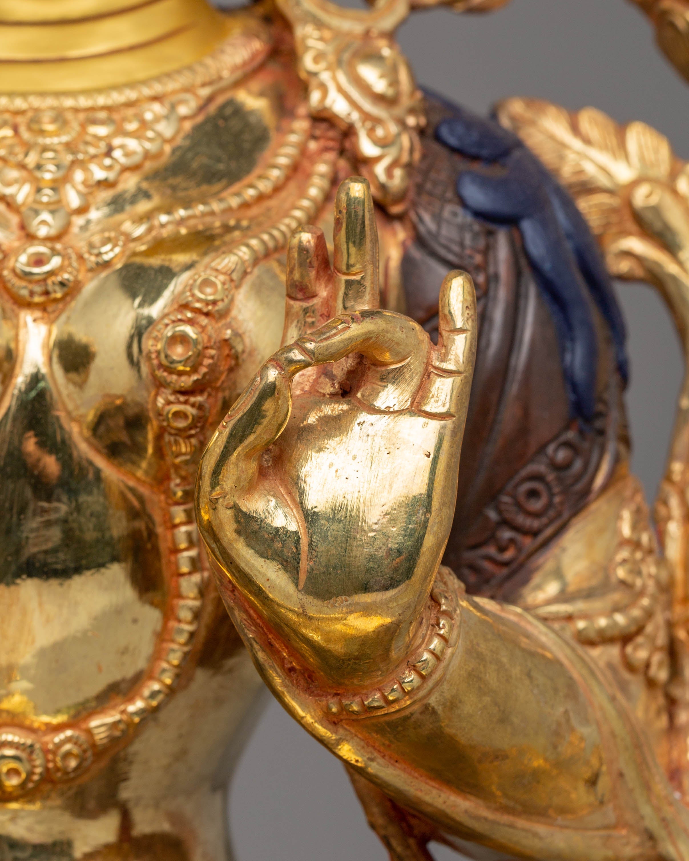 Handcrafted Copper Green Tara Statue | Spiritual Decor