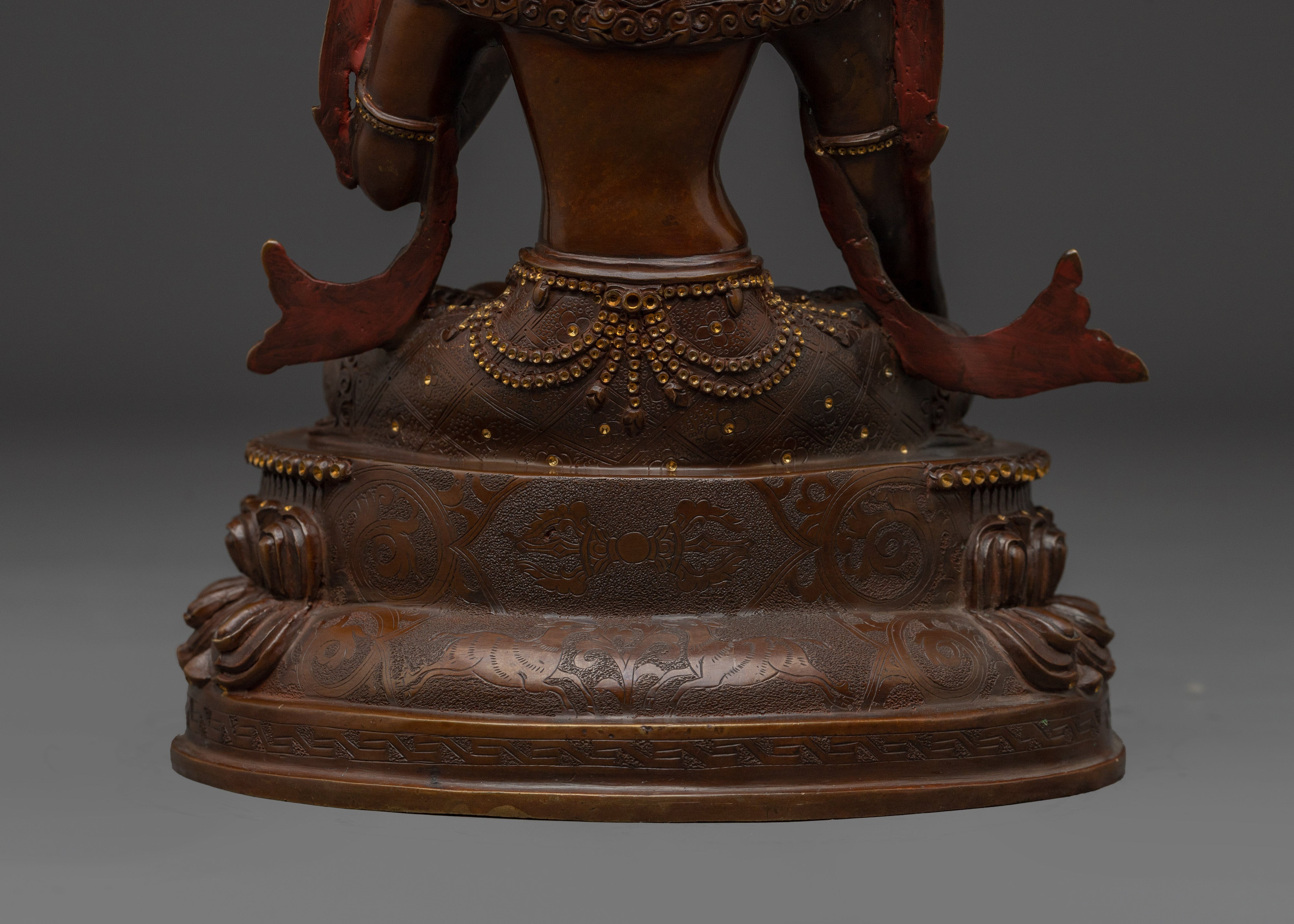 Handcrafted White Tara Copper Female Deity | Oxidized Copper with Acrylic Paint